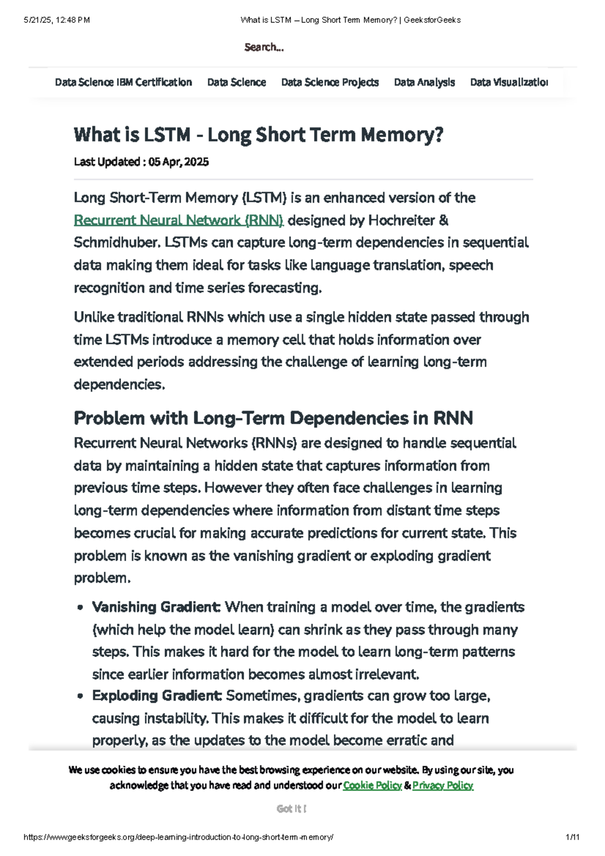 LSTM 101: Understanding Long Short Term Memory in Data Science - Studocu