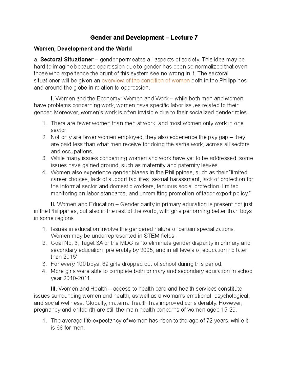 Midterm Notes on Gender and Development - GAD1 - Studocu