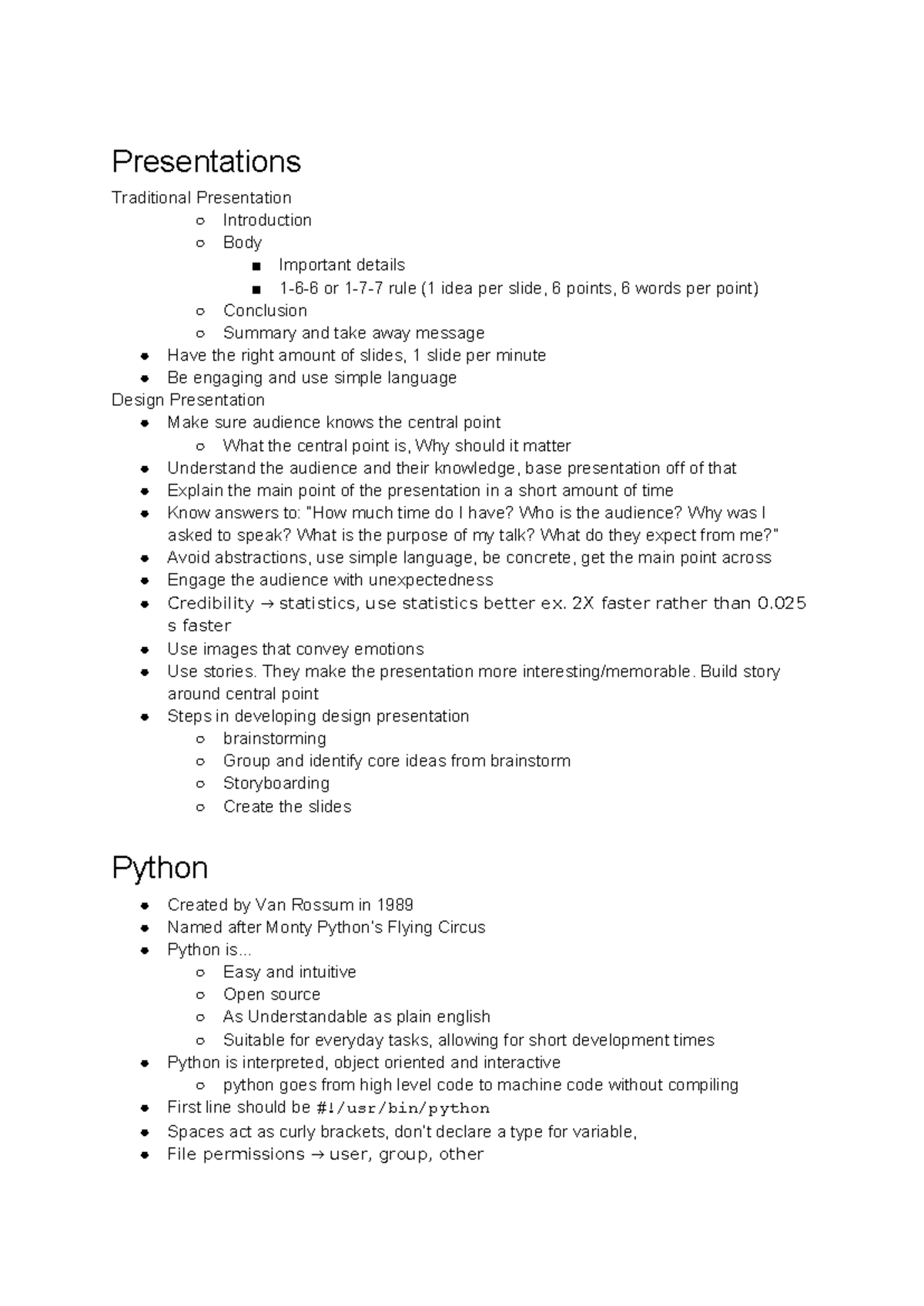 Quiz #3 Study Sheet: Key Concepts for Effective Presentations - Studocu