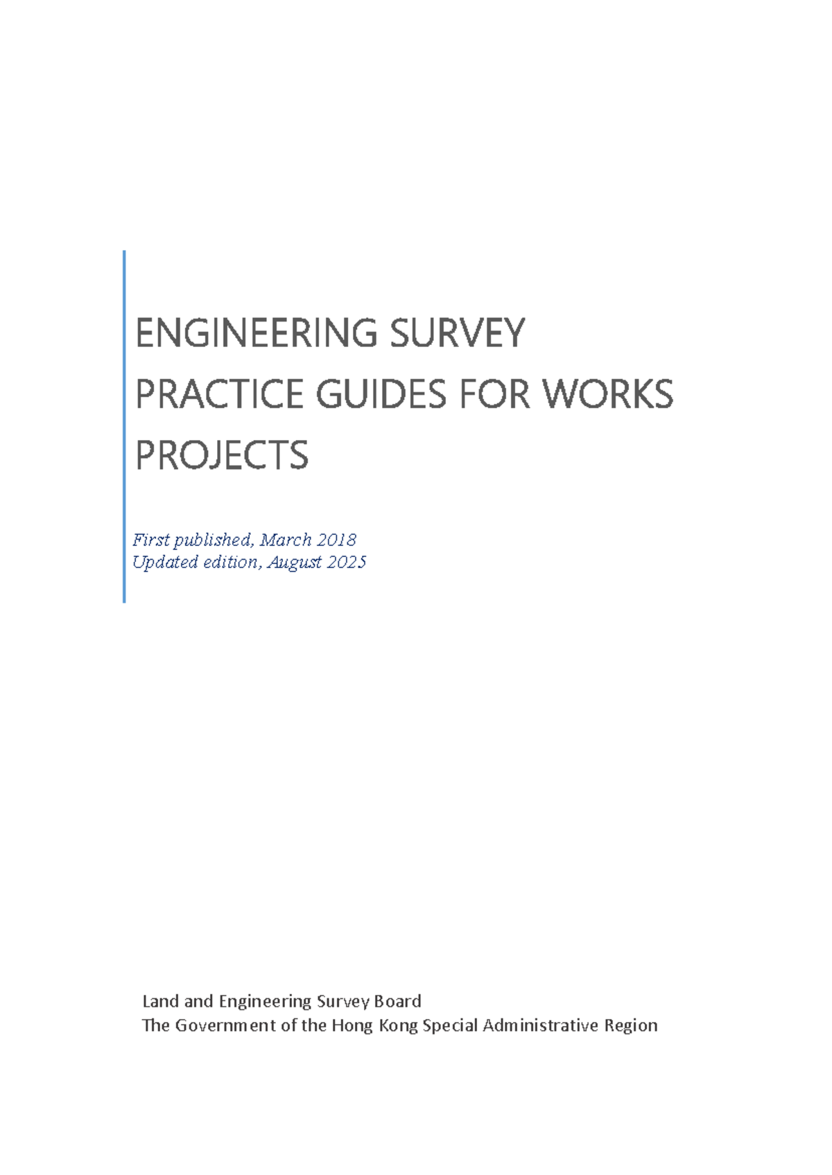 Engineering Survey Practice Guides (ESPG) for Works Projects - Studocu