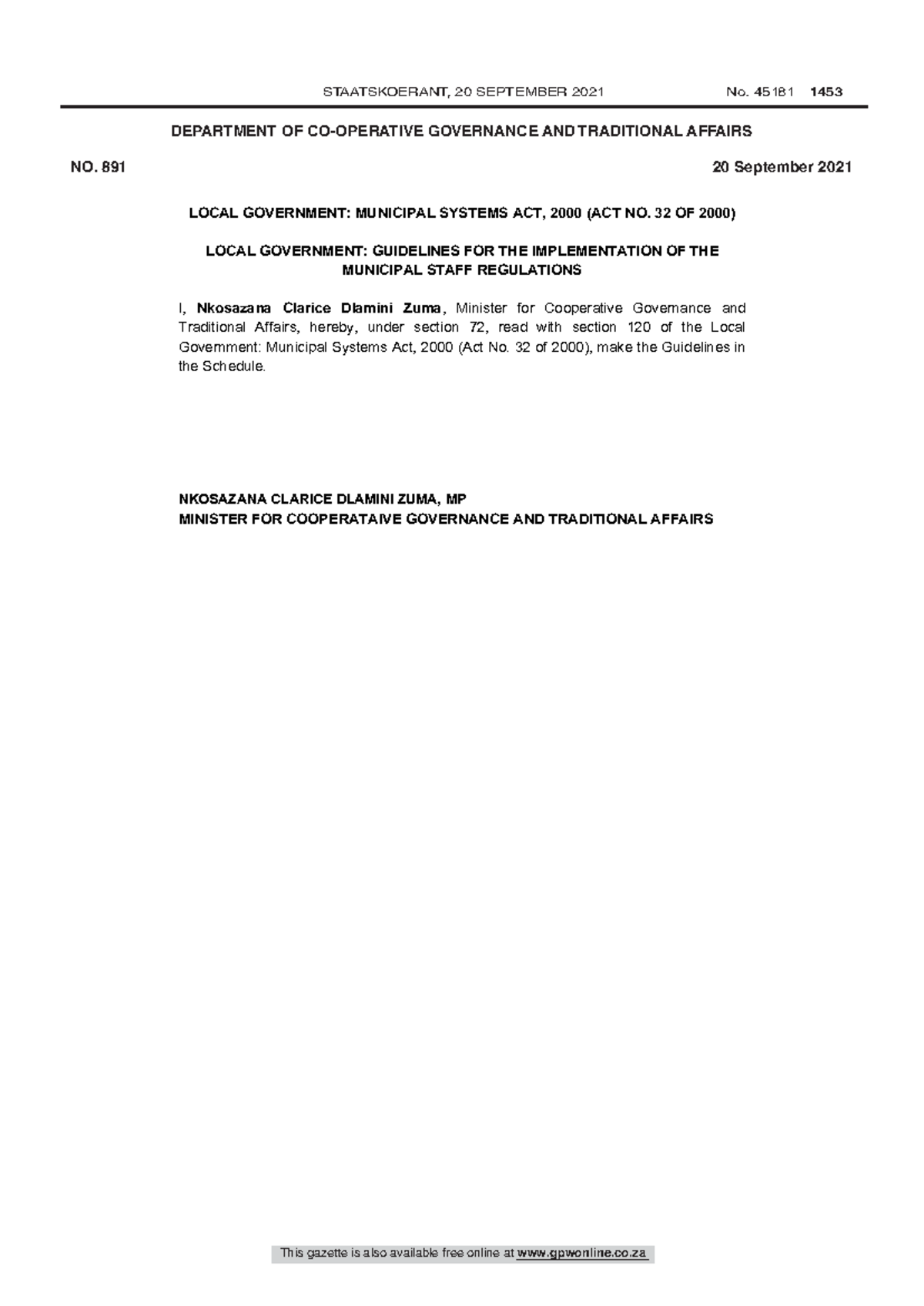 Local Government Guidelines for Implementing Staff Regulations: 2021 ...