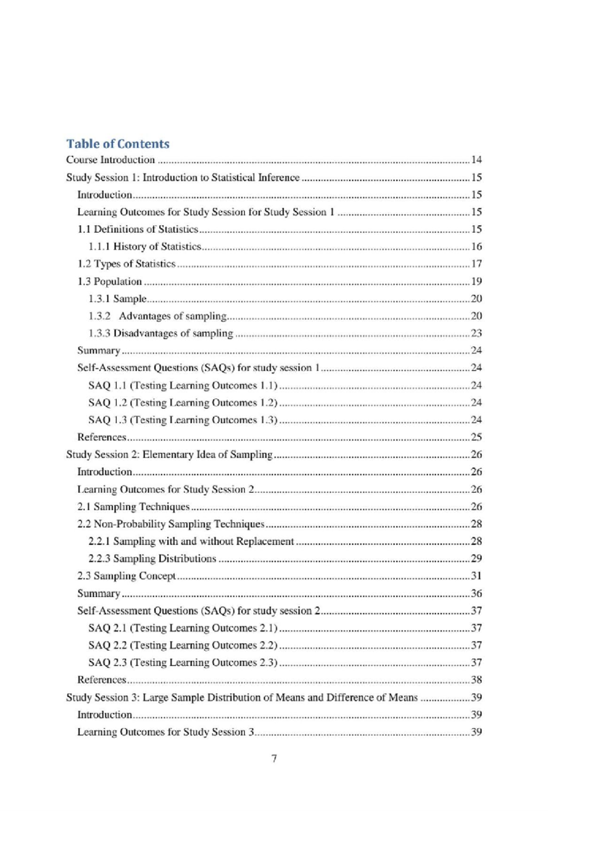 STA 121 - Comprehensive Table of Contents for Statistical Studies - Studocu