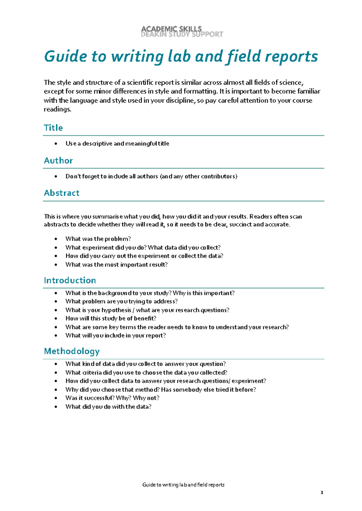 Science Guide-to-Writing-Lab-and-Field-Reports - Guide to writing lab ...