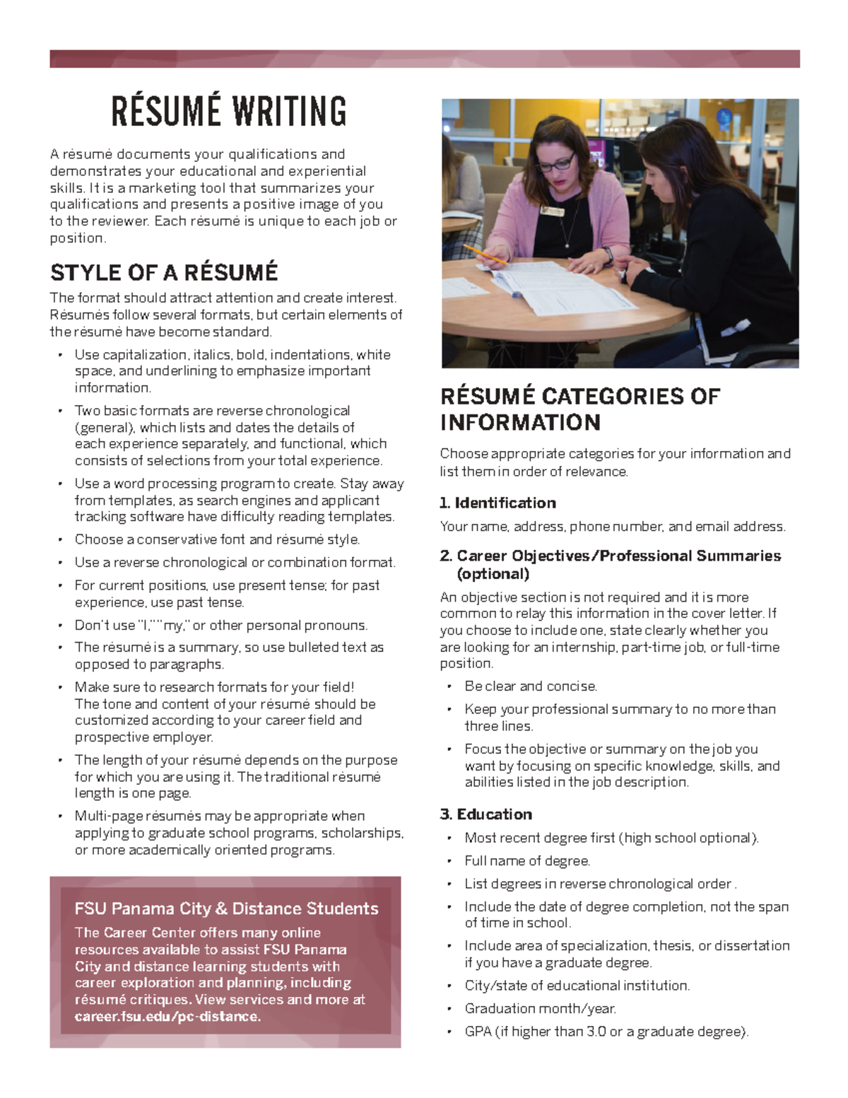 FSU Resume Writing Guide: Crafting Effective Résumés - Studocu