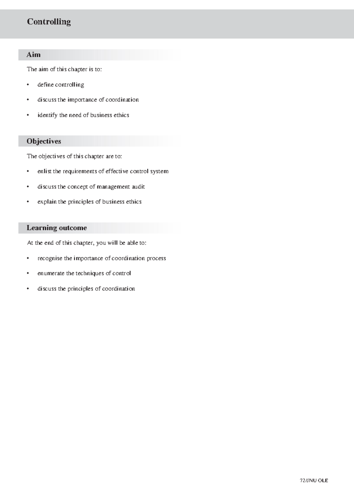 Controlling - Chapter Summary and Key Concepts (Course Code: XYZ123 ...