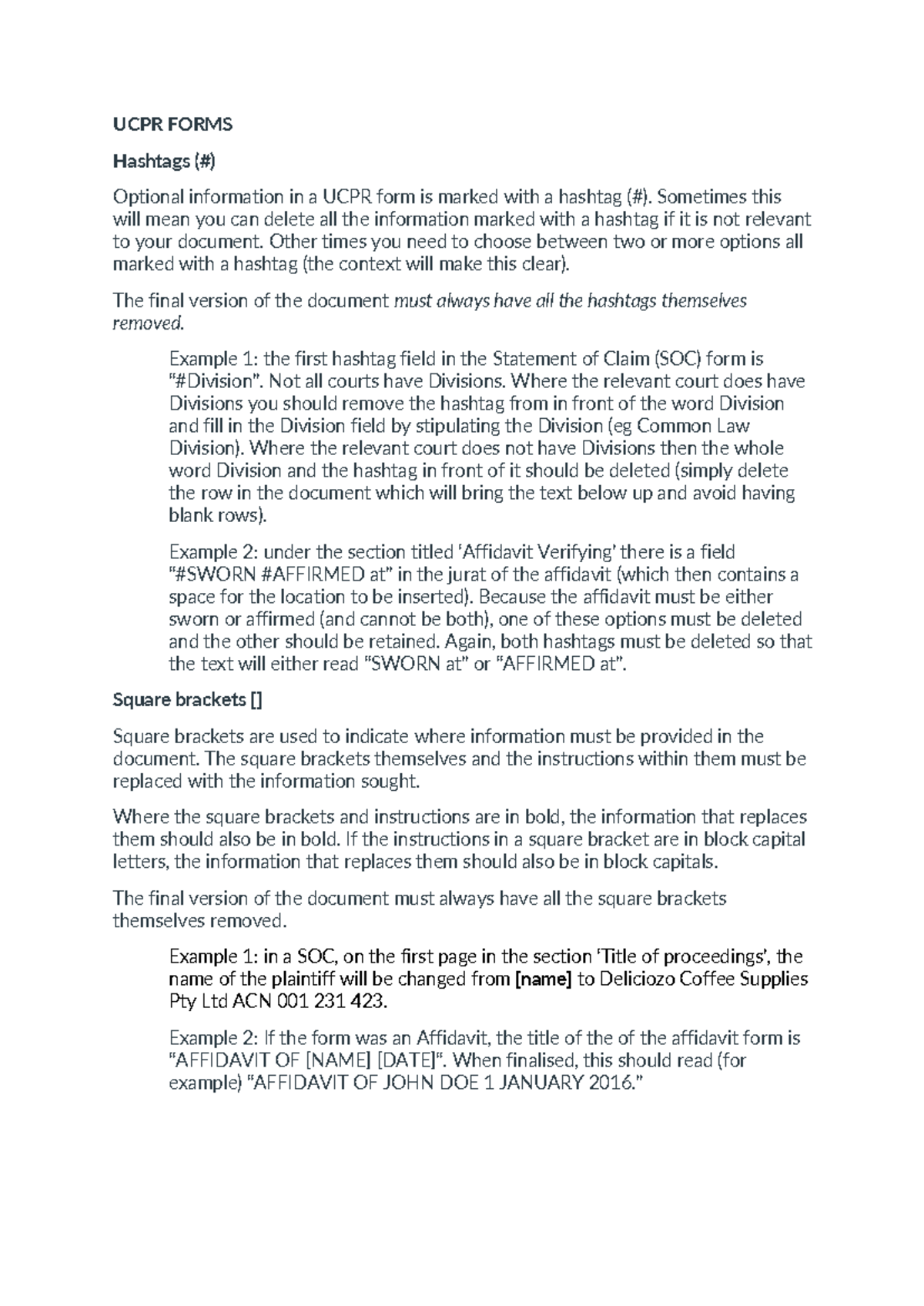 UCPR Forms & Advocacy Workshop Notes for LS Advocacy Civil NVQWT 2022 ...