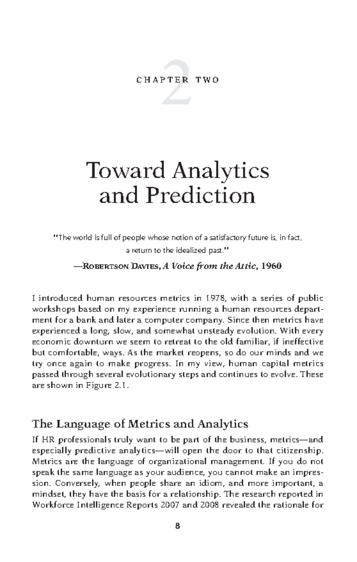 Week 2 - Chapter on Analytics and Predictive Metrics in HR - Studocu