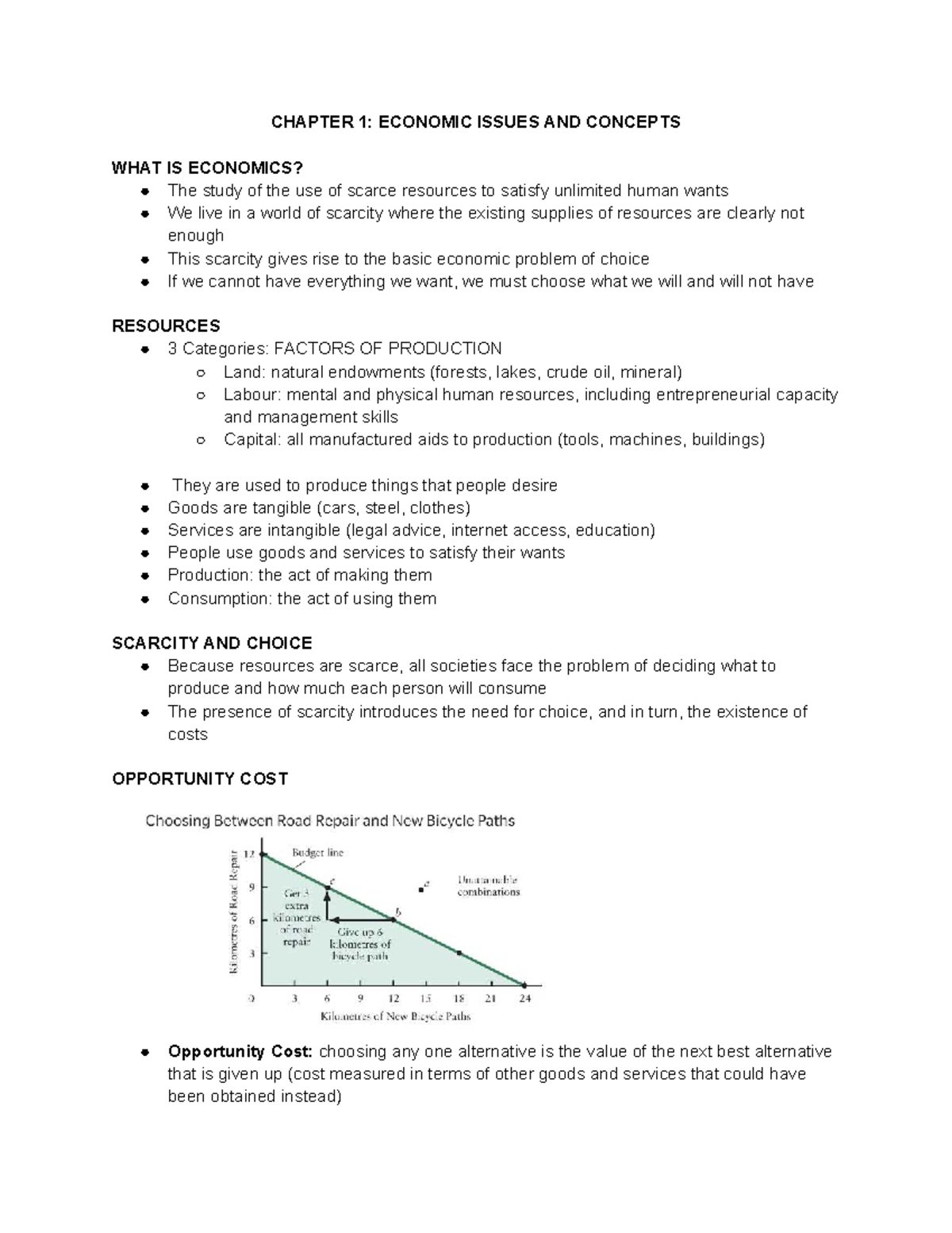 ECON 201 Midterm Notes: Key Economic Concepts and Issues - Studocu