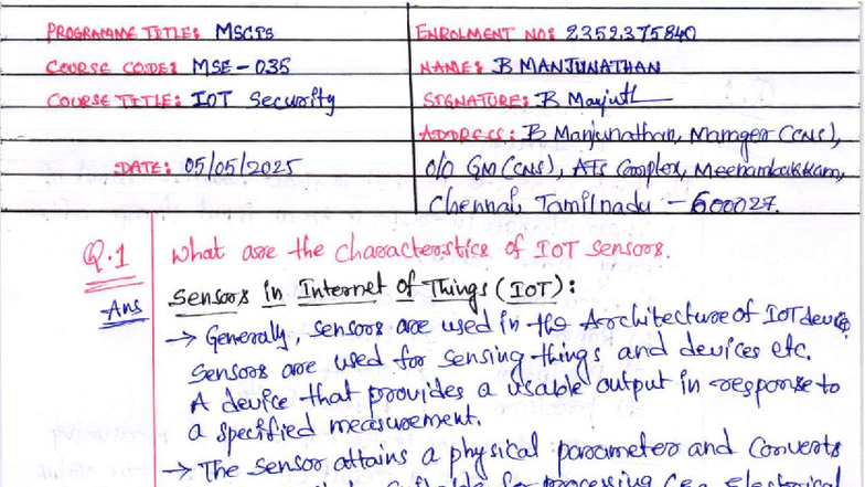 MSE-035 Final Exam: Compressed Previous Question Paper 2 - Studocu