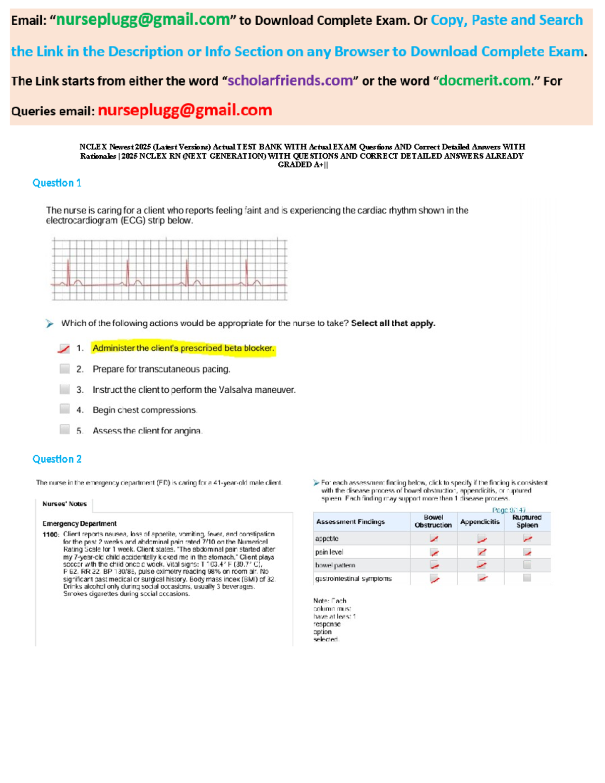 NCLEX RN 2025 Actual Exam Questions & Detailed Answers with Rationales ...