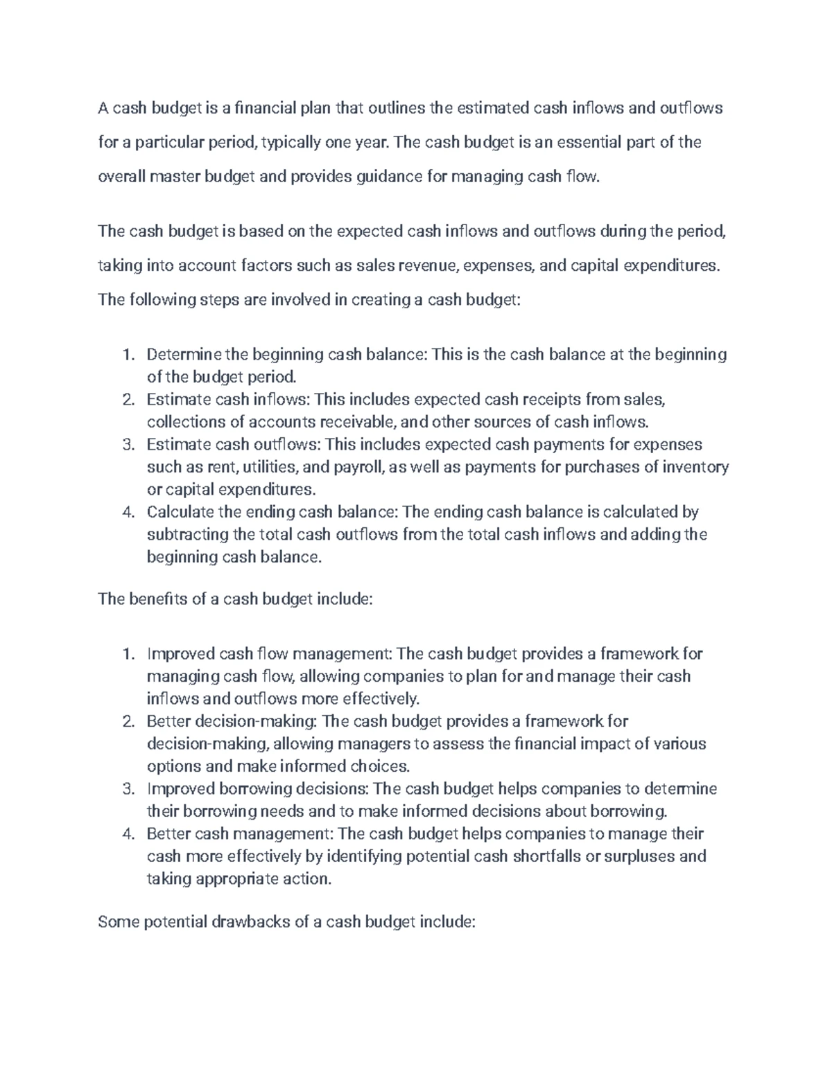 Sales budget notes - A sales budget is a financial plan that outlines a ...