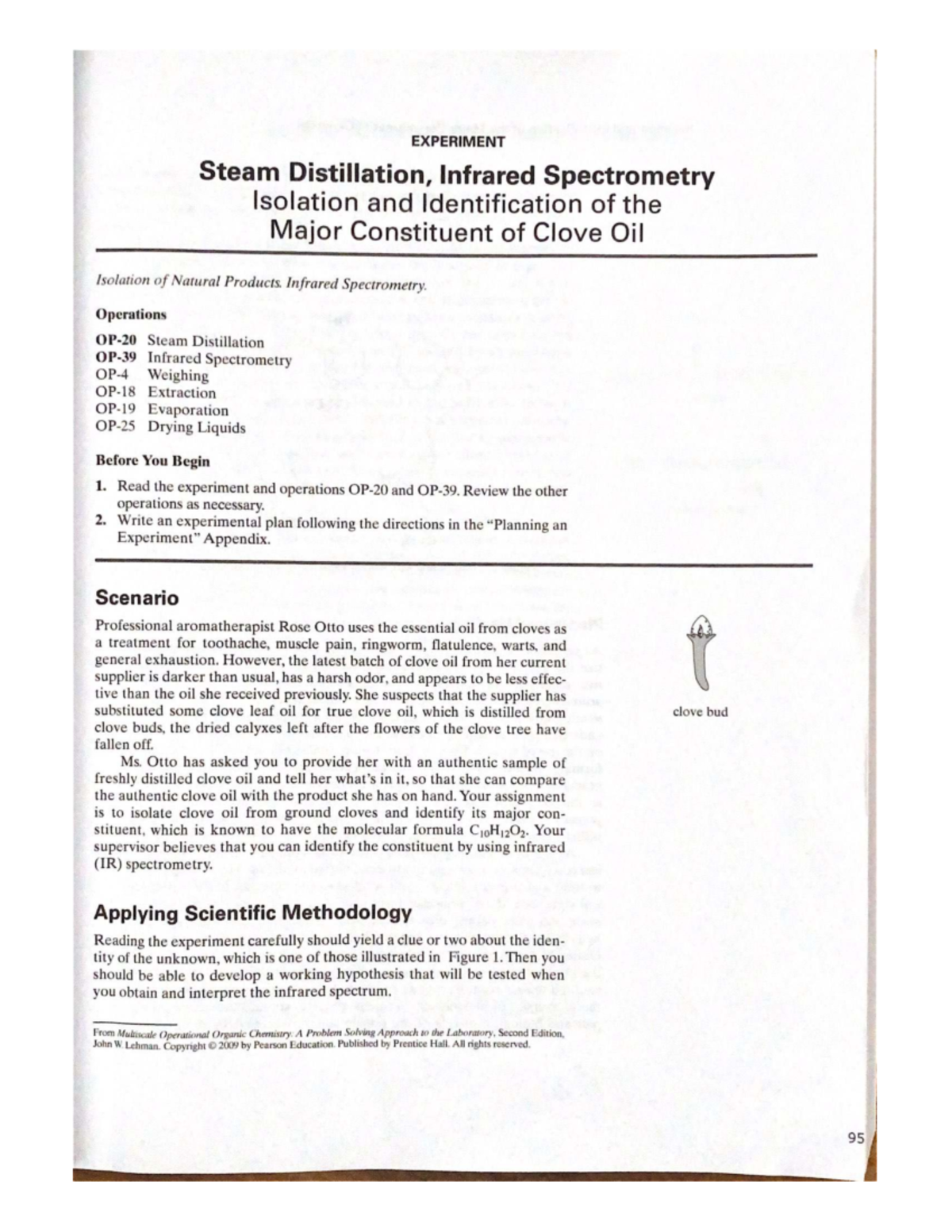 Steam Distillation Lab Manual: Isolation & Identification of Clove Oil ...