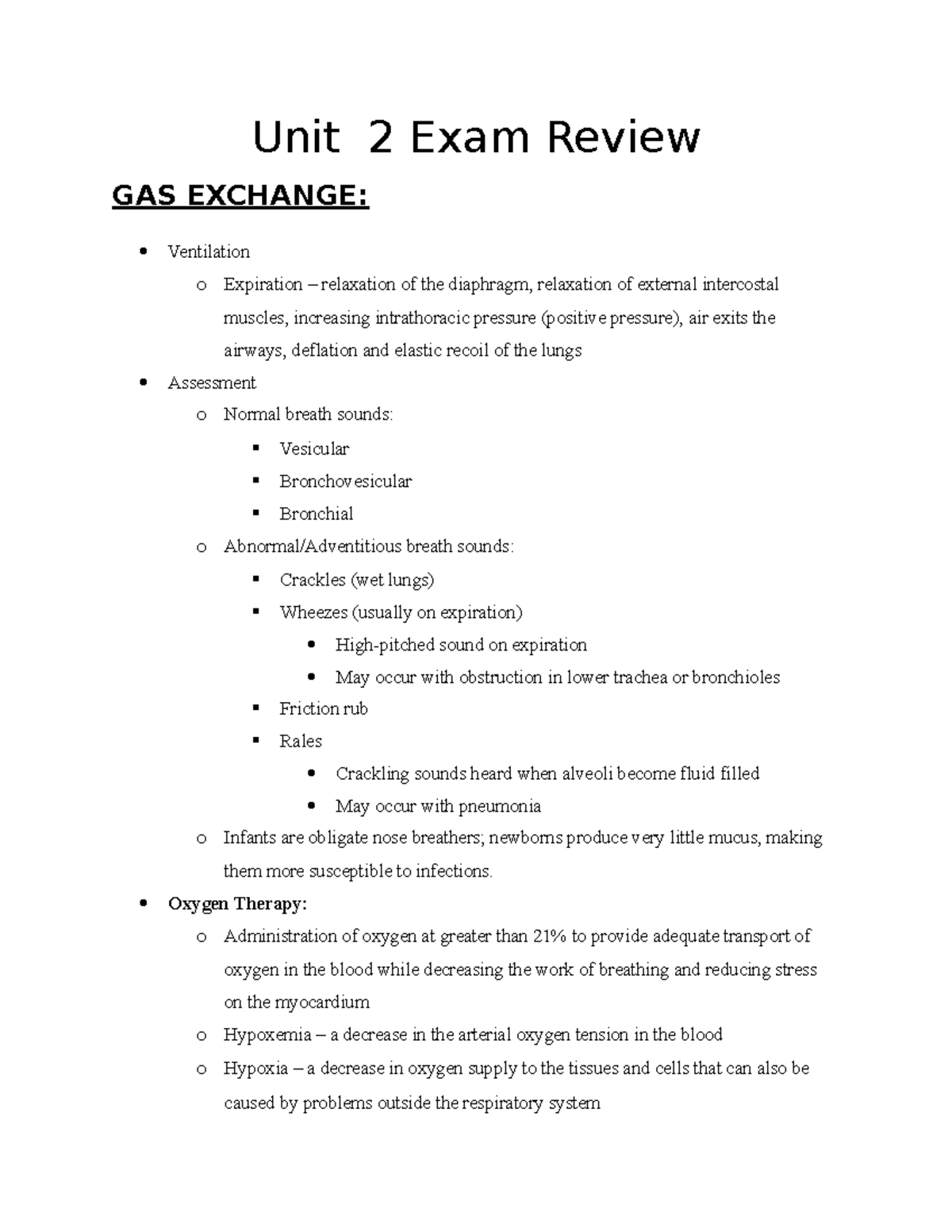 UNIT 2 Exam Review: Key Concepts & Definitions for Students - Studocu