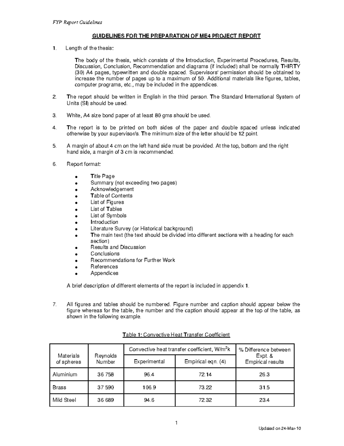 NUS ME4 FYP Project Report Preparation Guidelines - Studocu