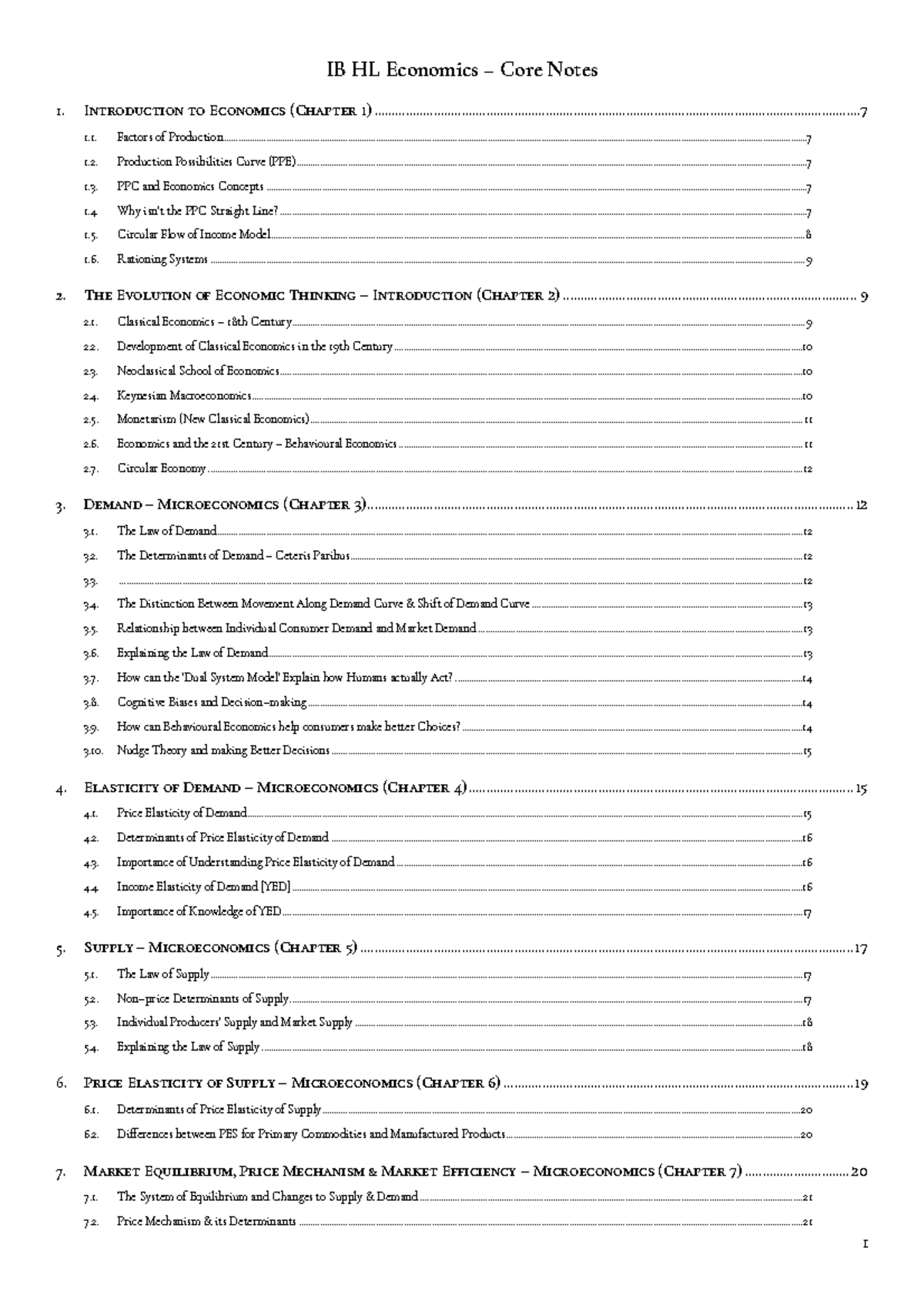 IB HL Economics Final Exam Notes: Comprehensive Study Guide - Studocu