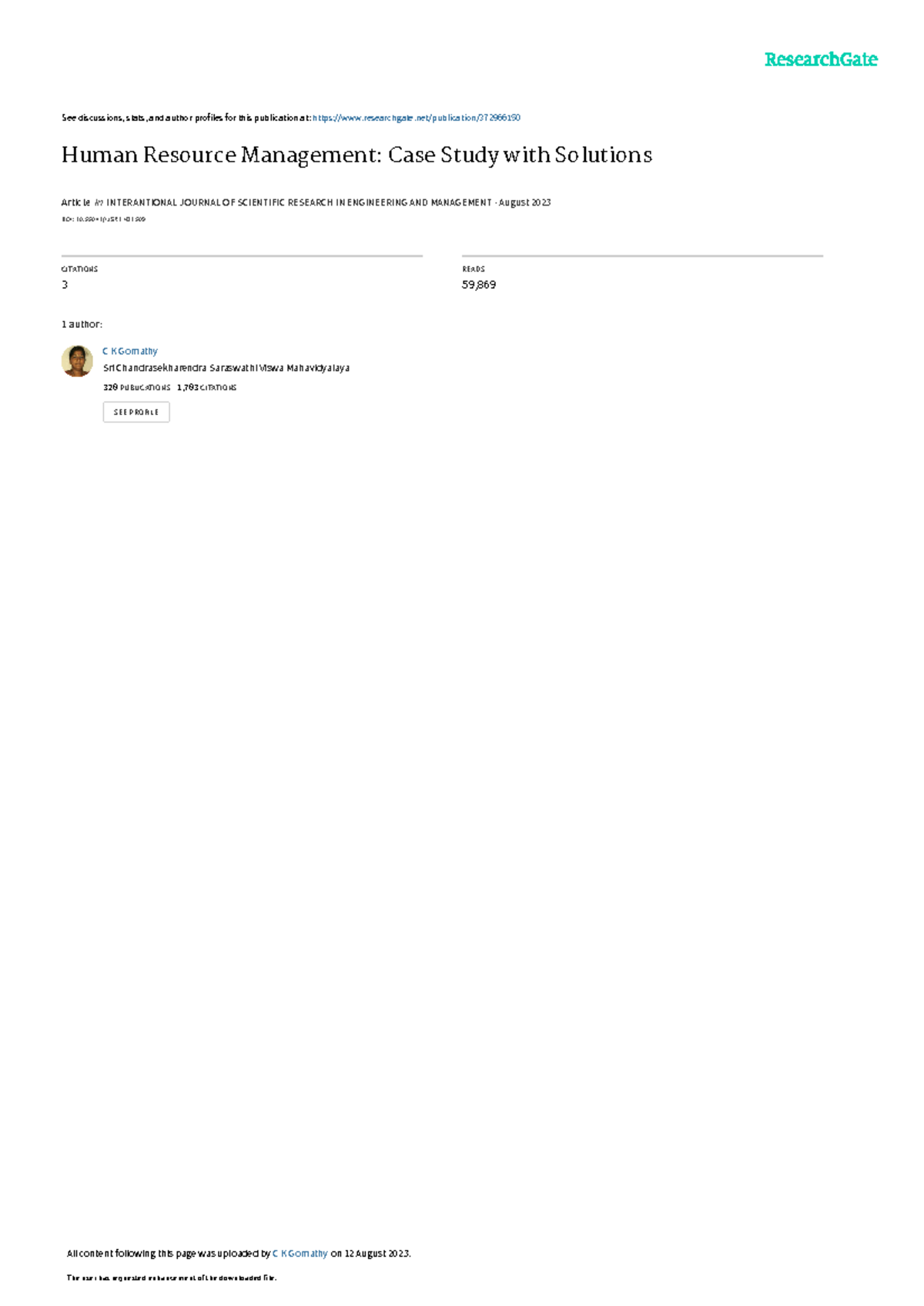 Human Resource Management Case Studywith Solution - See discussions ...