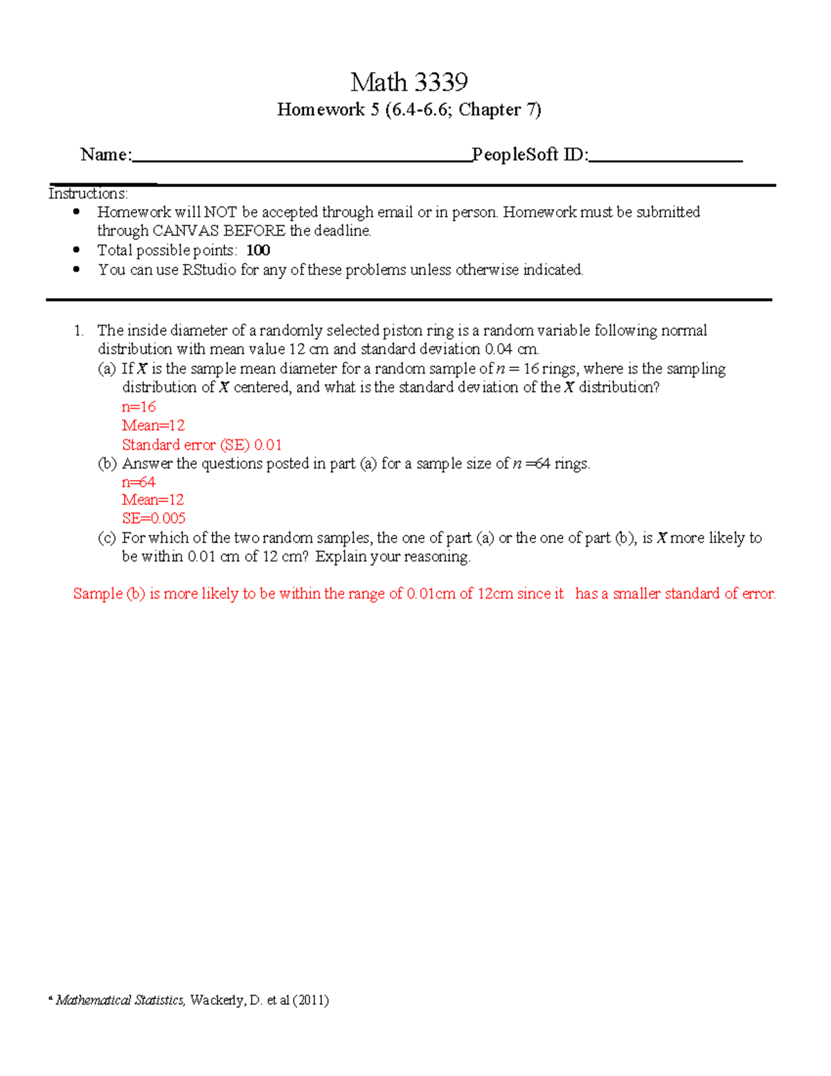 Hw5 2025 Finished no strings - Math 3339 Homework 5 (6.4-6; Chapter 7 ...