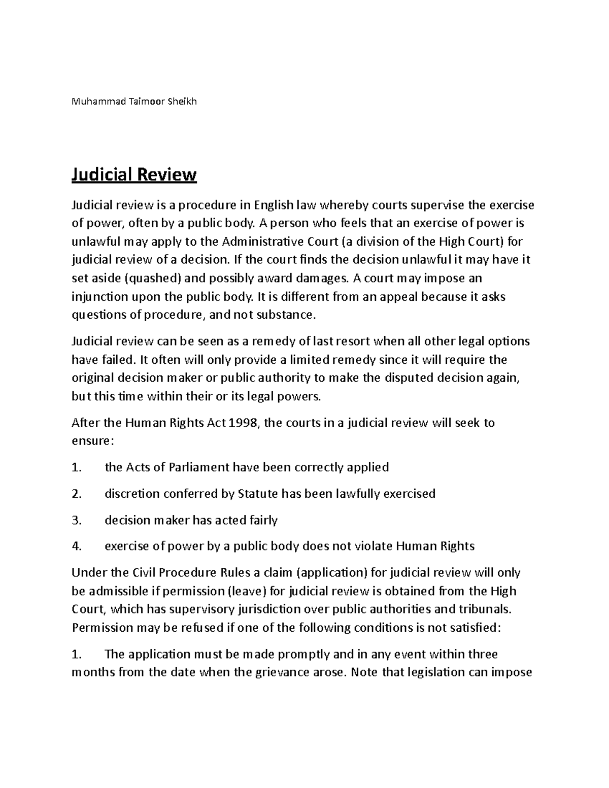 JR - Comprehensive Notes on Judicial Review for Public Law Students ...