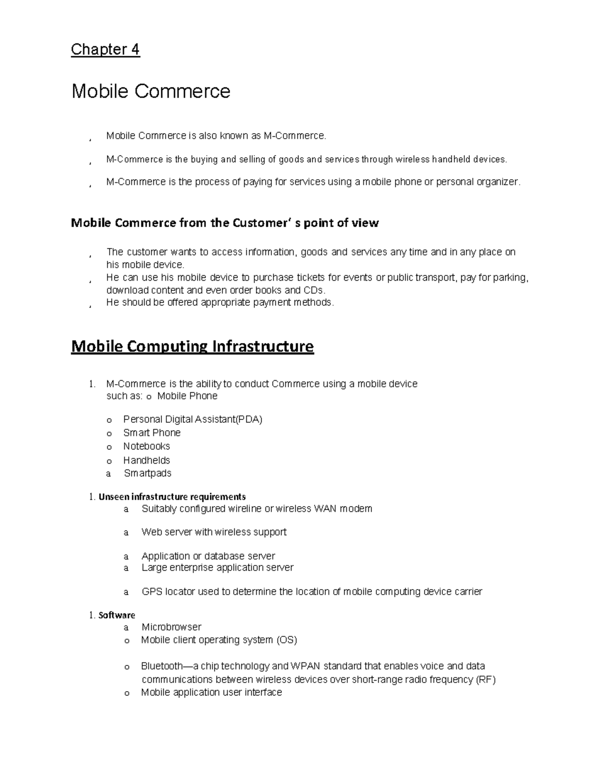 Chapter 4 & 5 - E-commerce Insights: M-Commerce & ERP Overview - Studocu