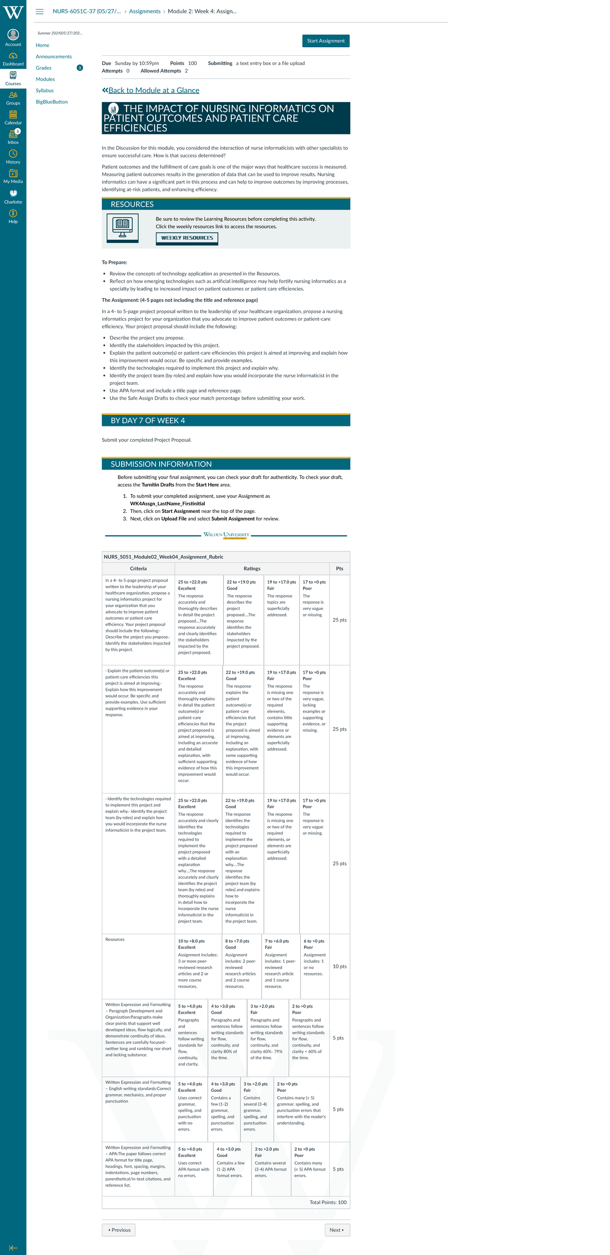 NURS_5051_Module02_Week04_Project_Proposal_on_Nursing_Informatics - Studocu