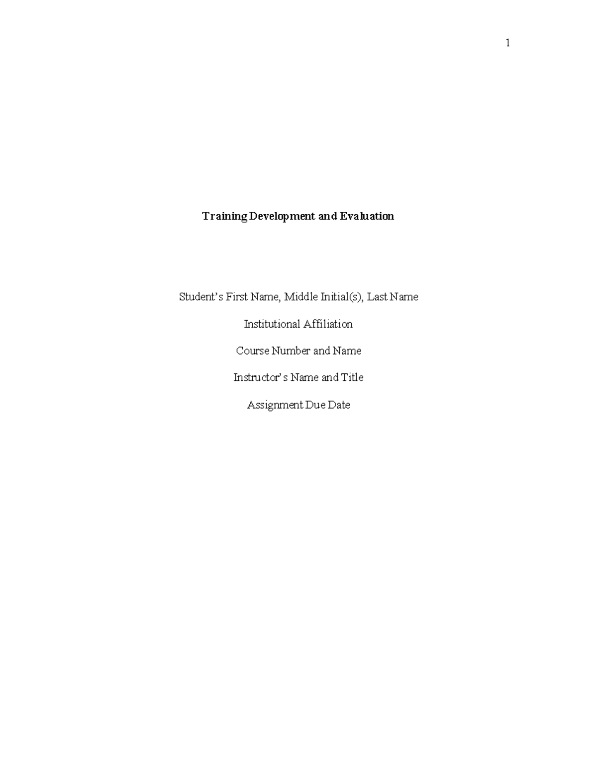 Training Development and Evaluation: Enhancing Employee Skills - Studocu