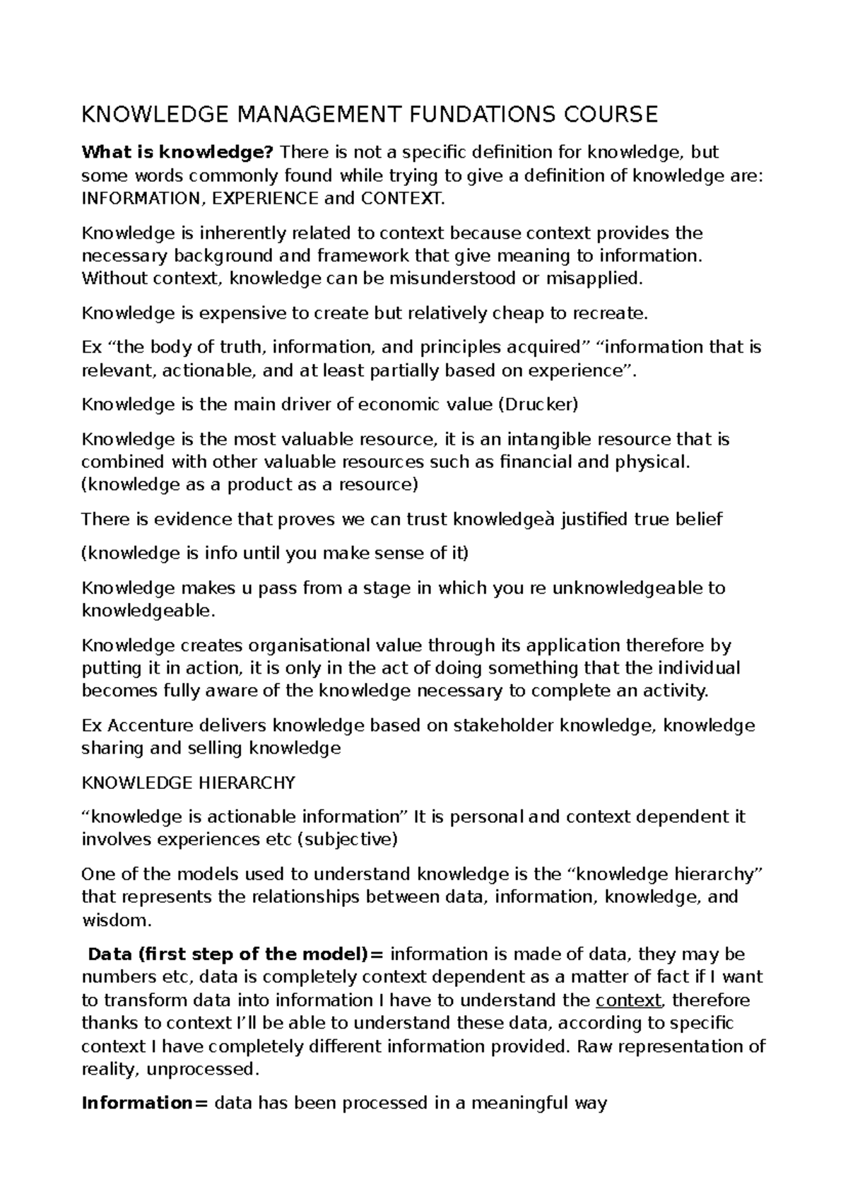 Knowledge Management Foundations (KM 101) - Course Overview and ...