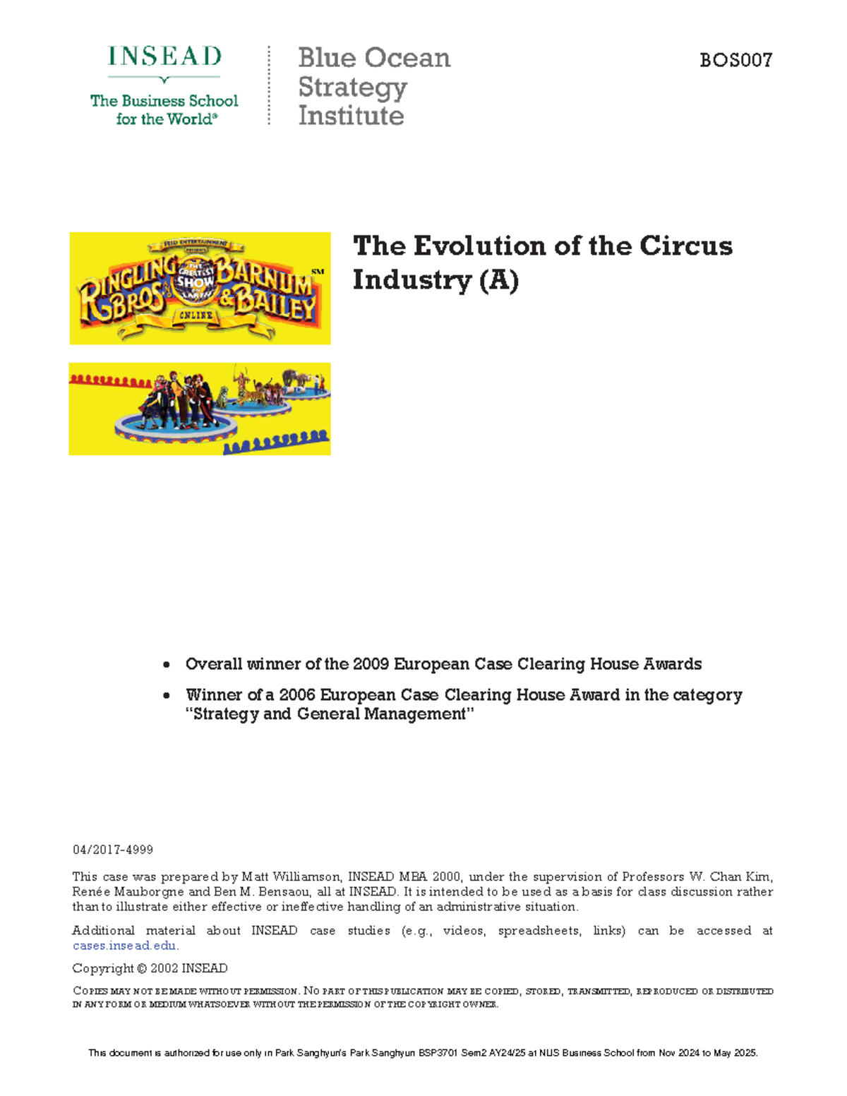 BOS007 The Evolution of the Circus Industry: A Historical Overview ...