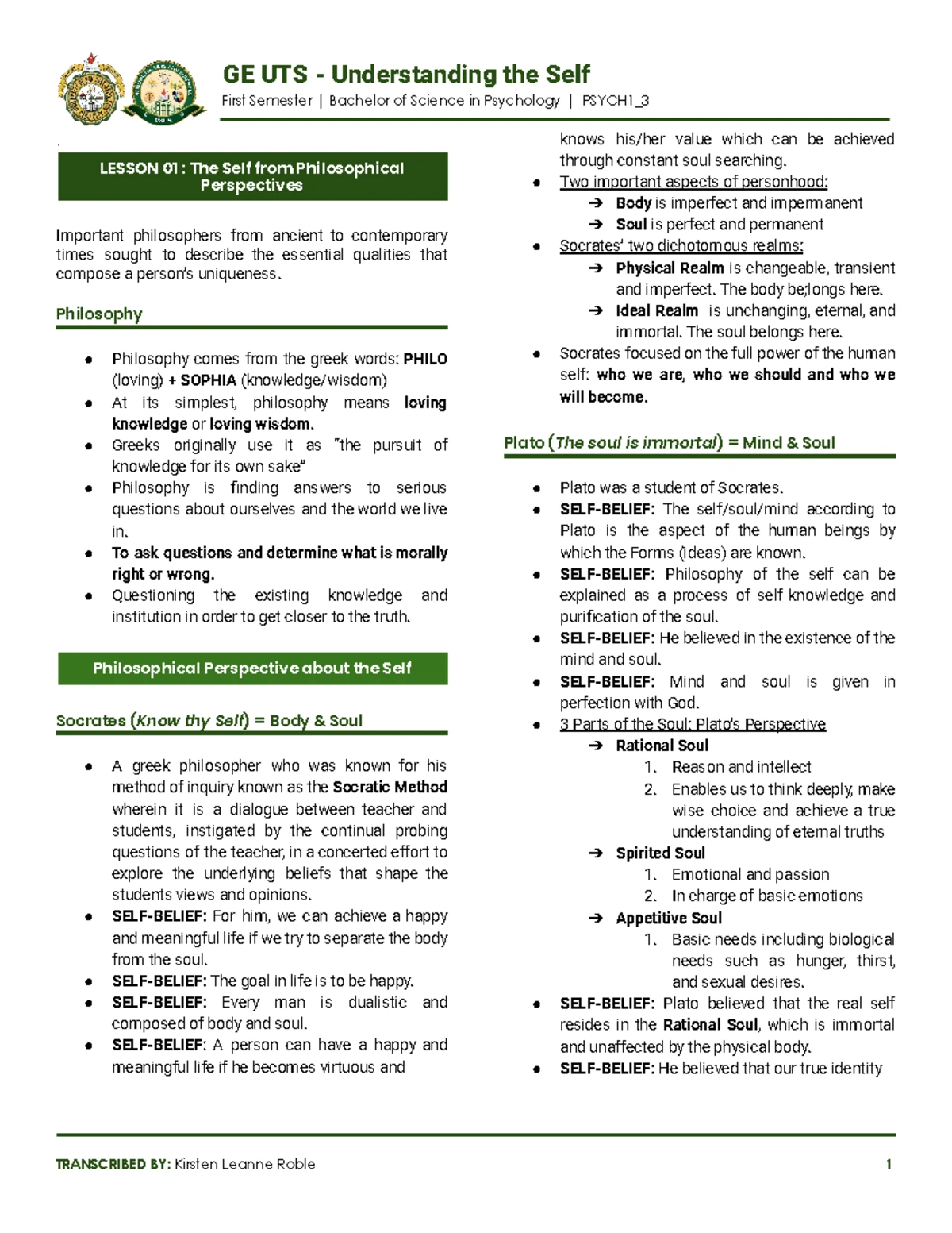 UTS ANTH 3: Notes on Anthropological Self and Cultural Concepts - Studocu