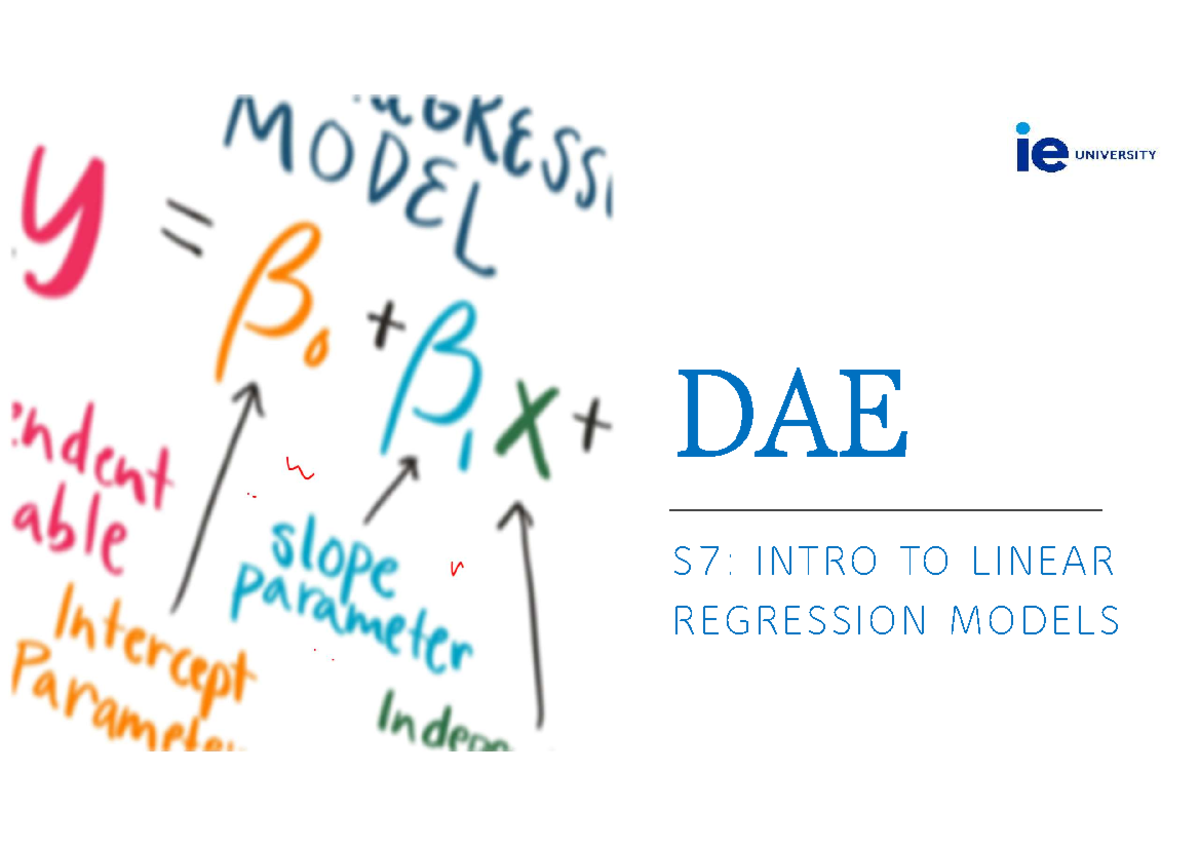 S7: Intro to Linear Regression Models & Assumptions in Econometrics ...