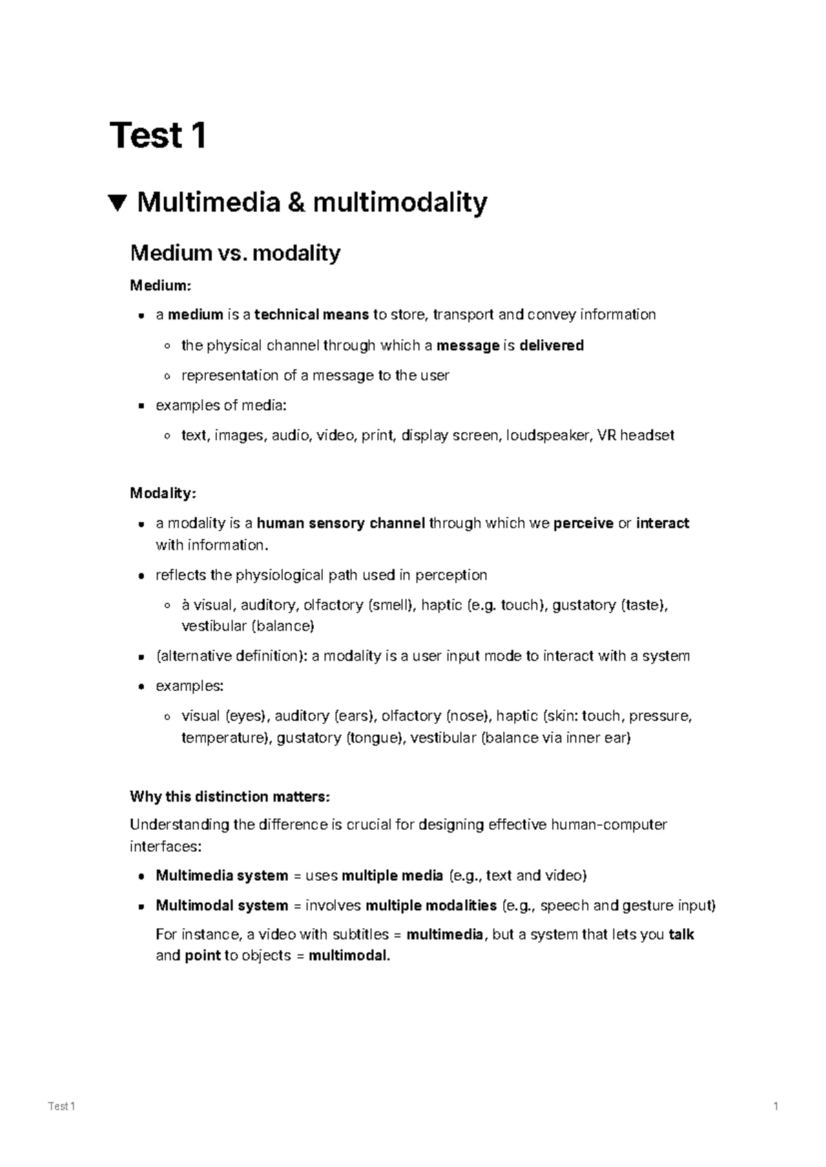 MMI Part 2 Summary: Human Multimodal Interactions and Audio for VR ...