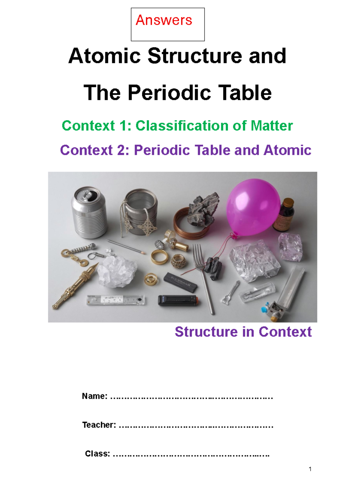 Atomic Structure and Periodic Table Overview - Studocu