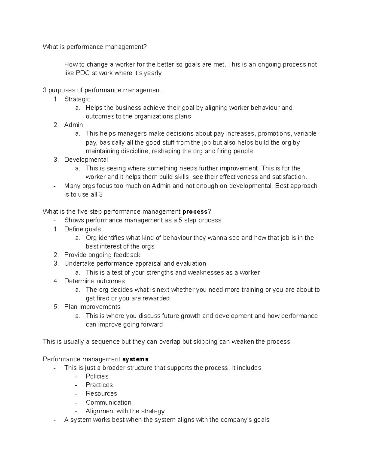 HR 101: Final Exam Notes on Performance Management & Employee Relations ...