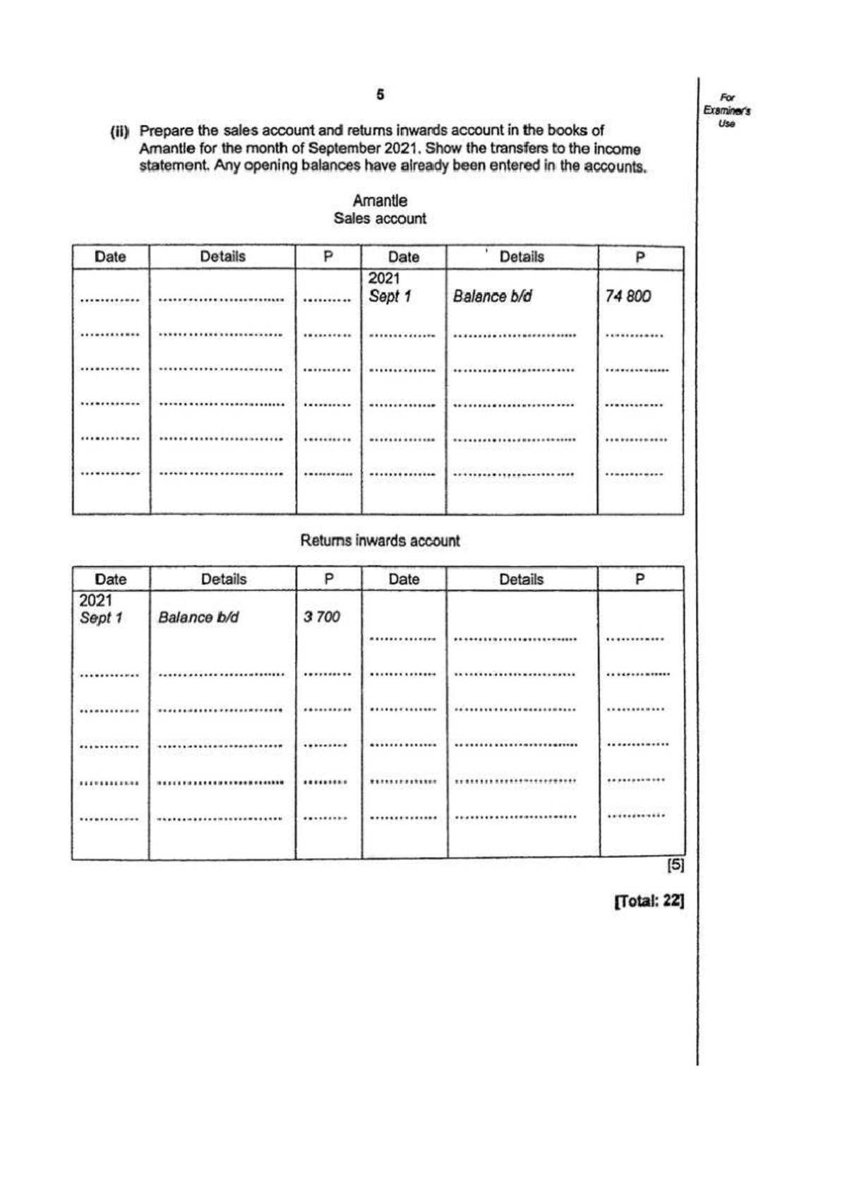 Accounting Practice Material: Sales & Returns Inwards for Sept 2021 ...