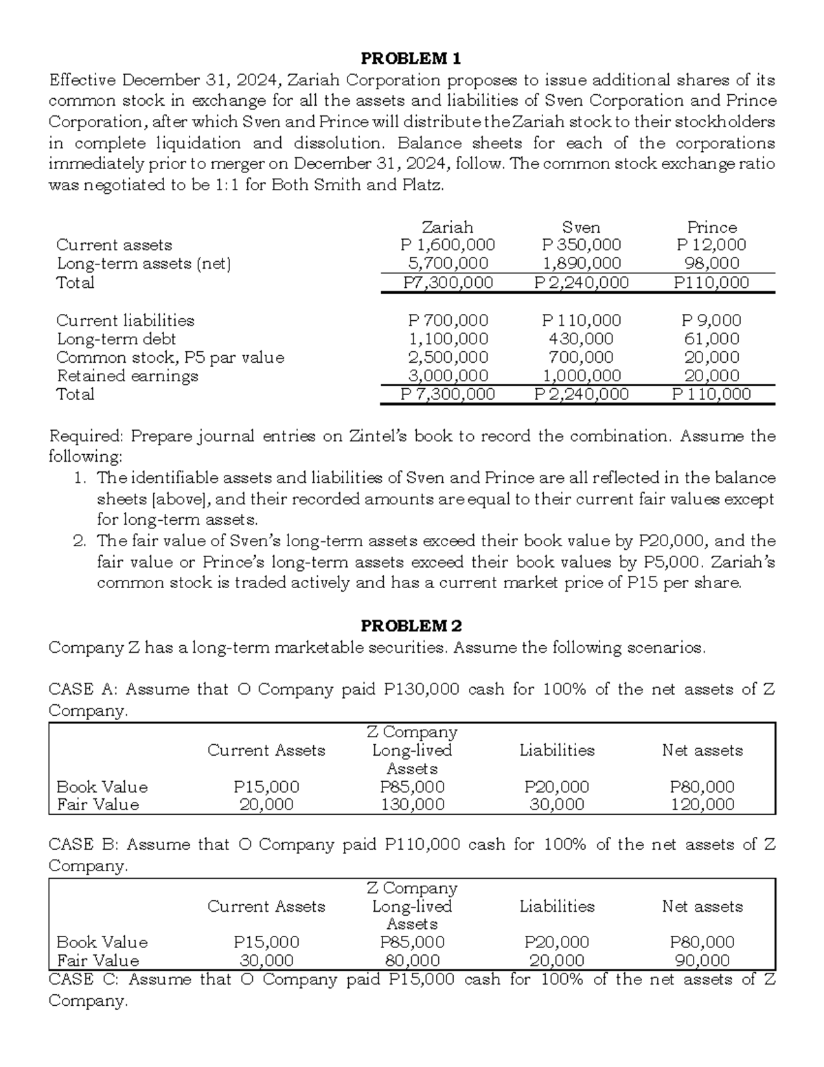 Statutory Merger & Consolidation Analysis for ACCT 301 - Studocu