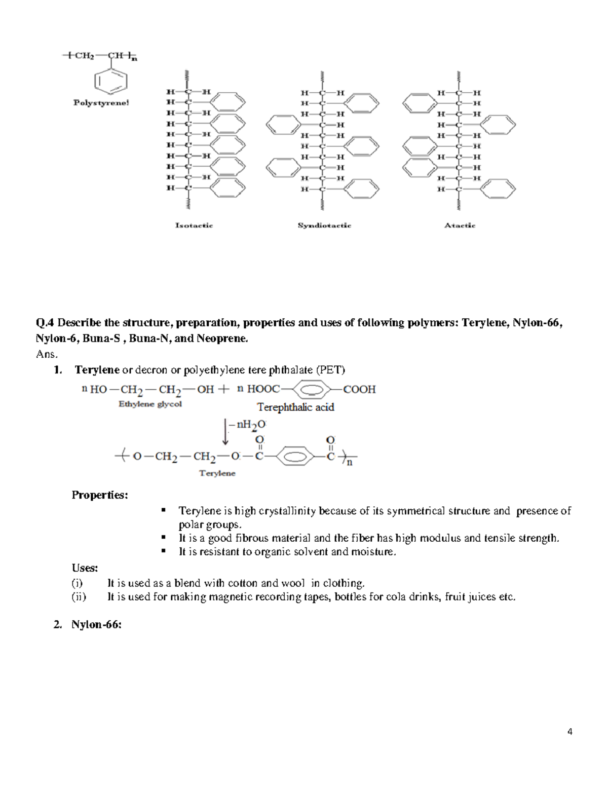 Module 5: Structure, Properties & Uses of Key Polymers - Studocu