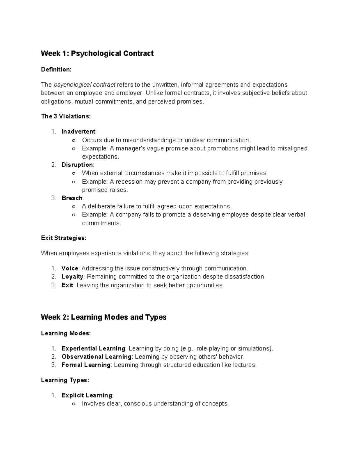 OB Final Study Sheet: Key Concepts in Organizational Behavior - Studocu