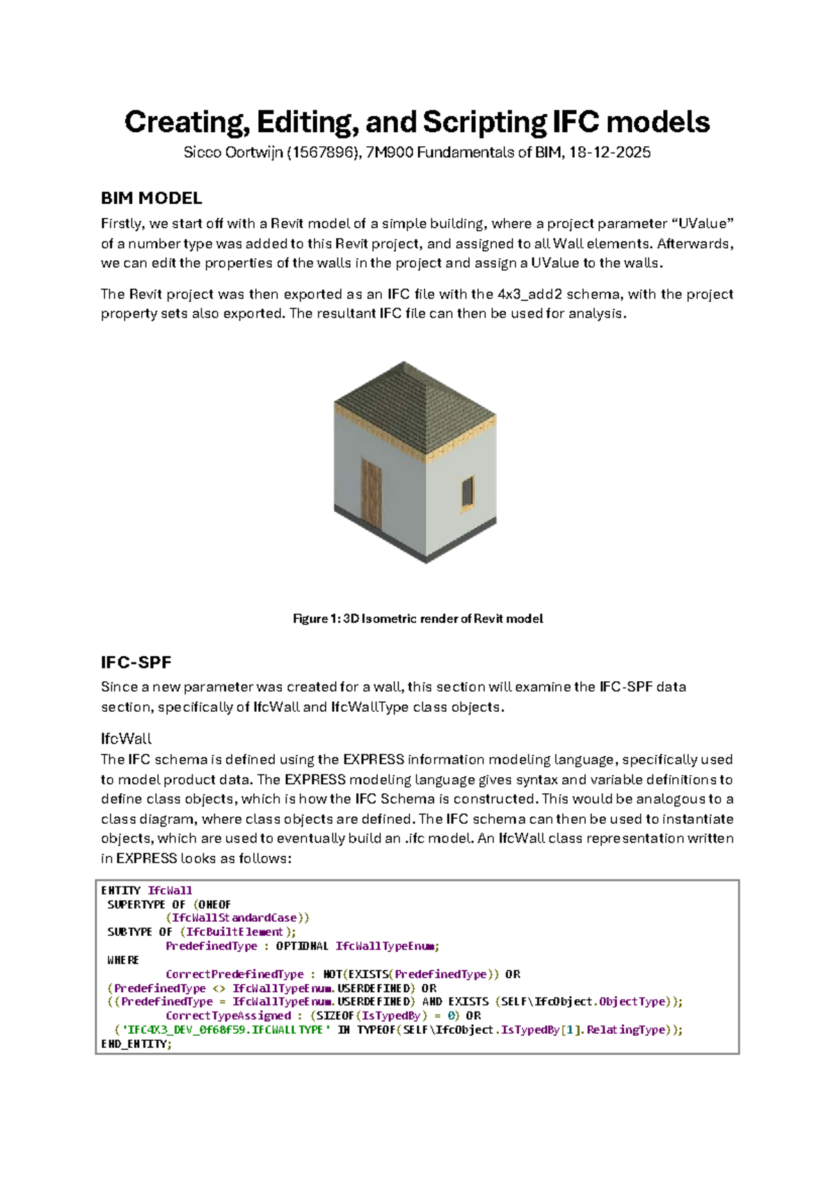 Assignment 2: Creating and Editing IFC Models with IfcOpenShell (7M900 ...