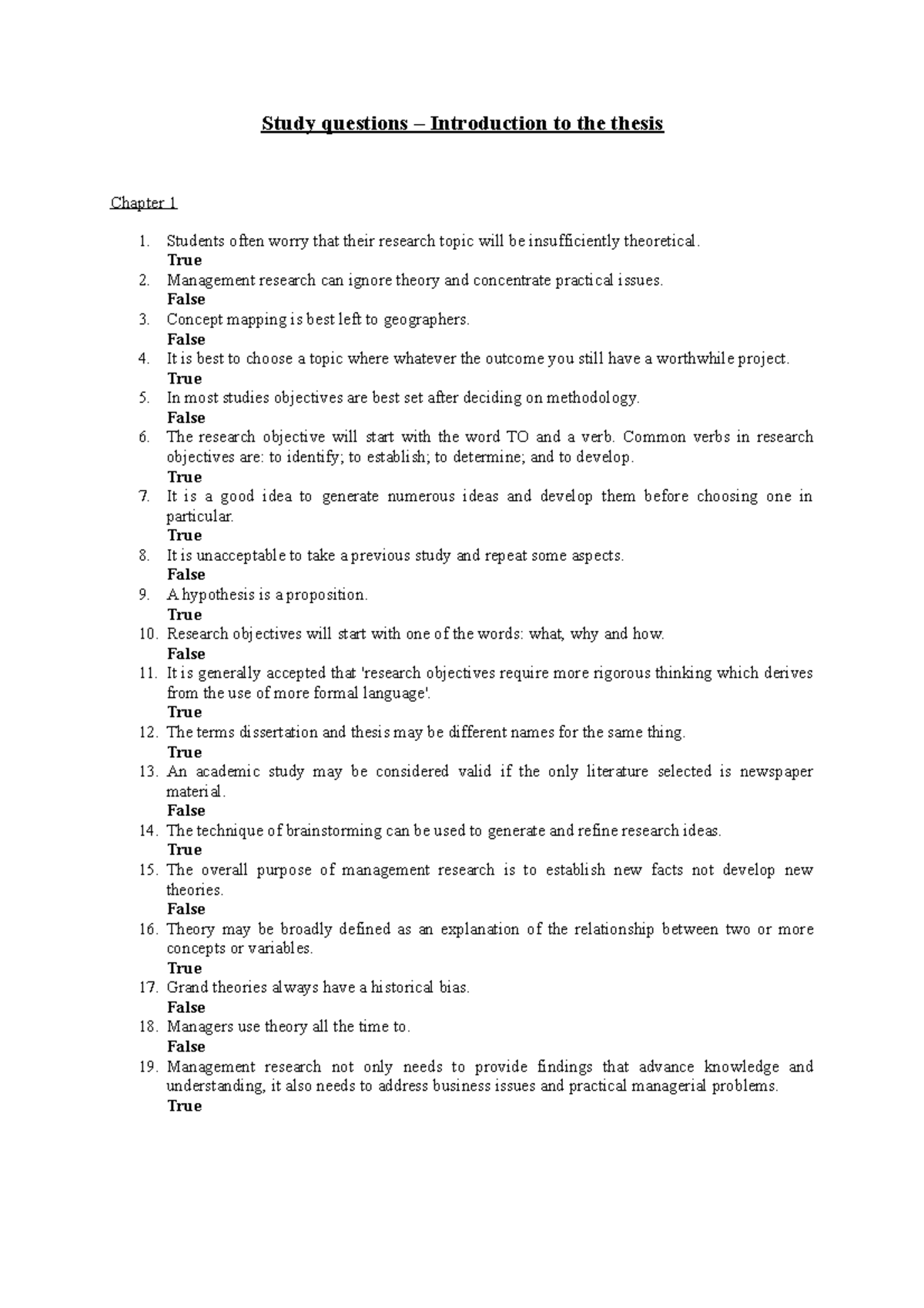 Practice Exam Study Questions - Intro to Thesis Q&A (30 Jan 2015 ...