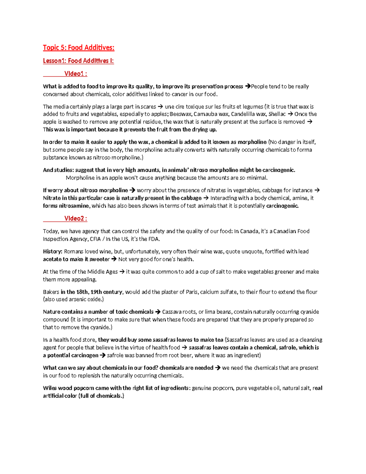 Topic 5 - chem 181 lecture note - Topic 5: Food Additives: Lesson1 ...