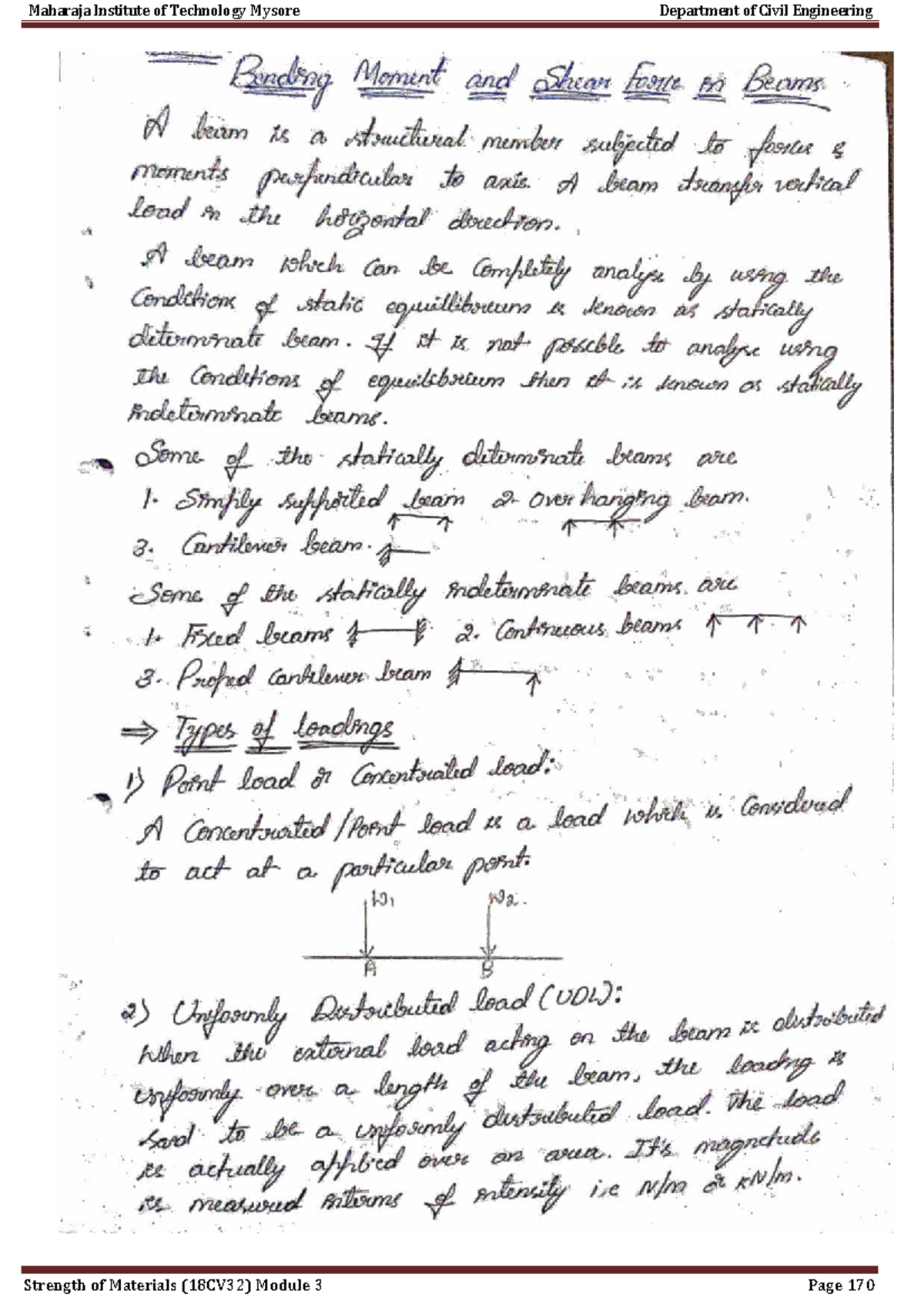 Strength of Materials (18CV32) Module 3 - VTU Notes - Studocu