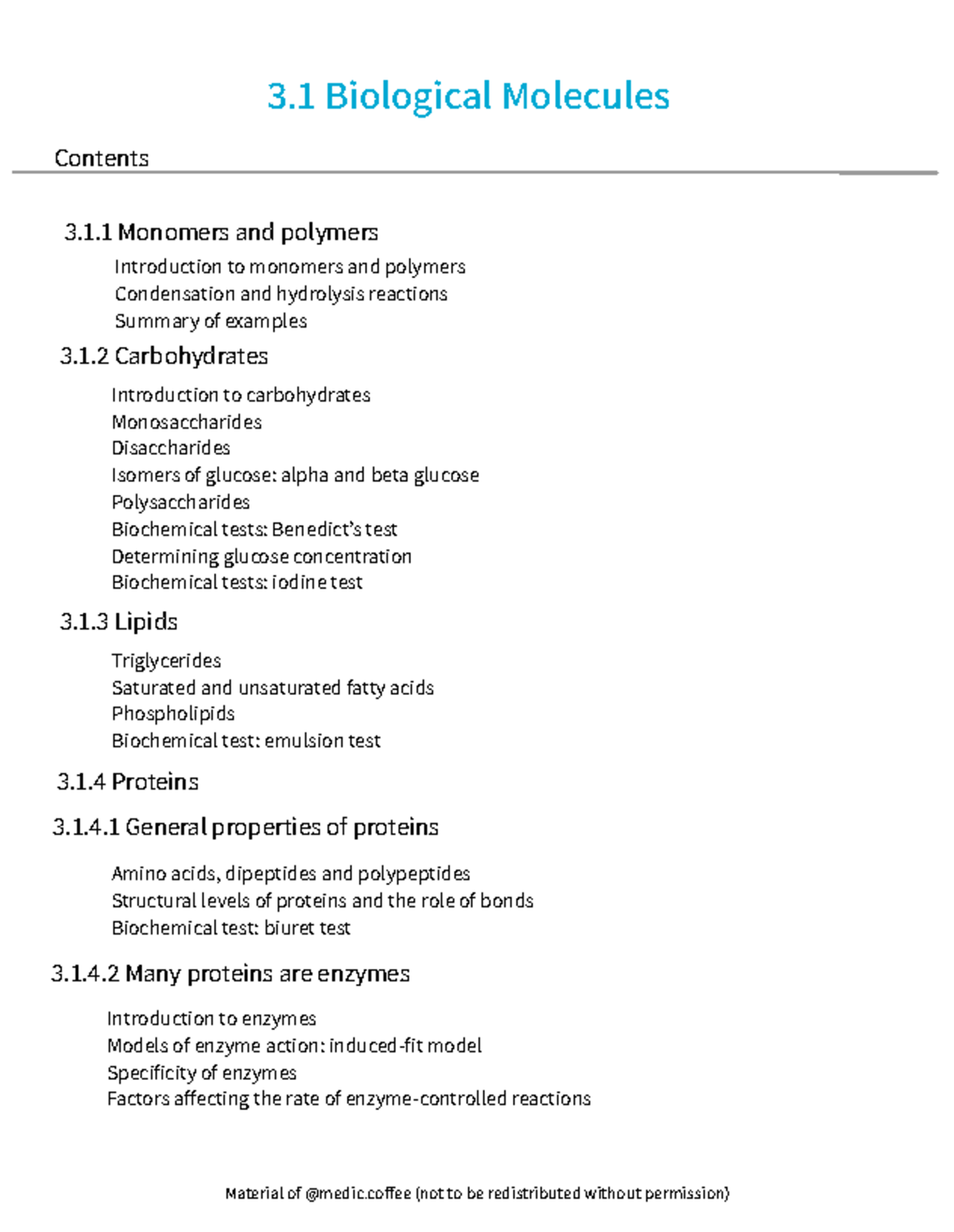 Biological-Molecules - 3 Biological Molecules Contents 3.1 Monomers and ...