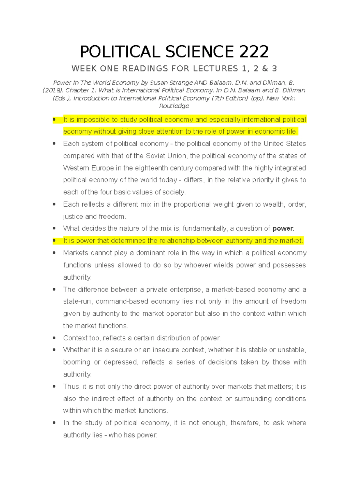 POL SCI 222 Notes 2 - Summary Political Science - GLOBAL POLITICAL ...
