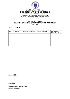 CG Grade 7 - CLASS NOTES - GRADE 7 GRADE LEVEL STANDARD The learners ...