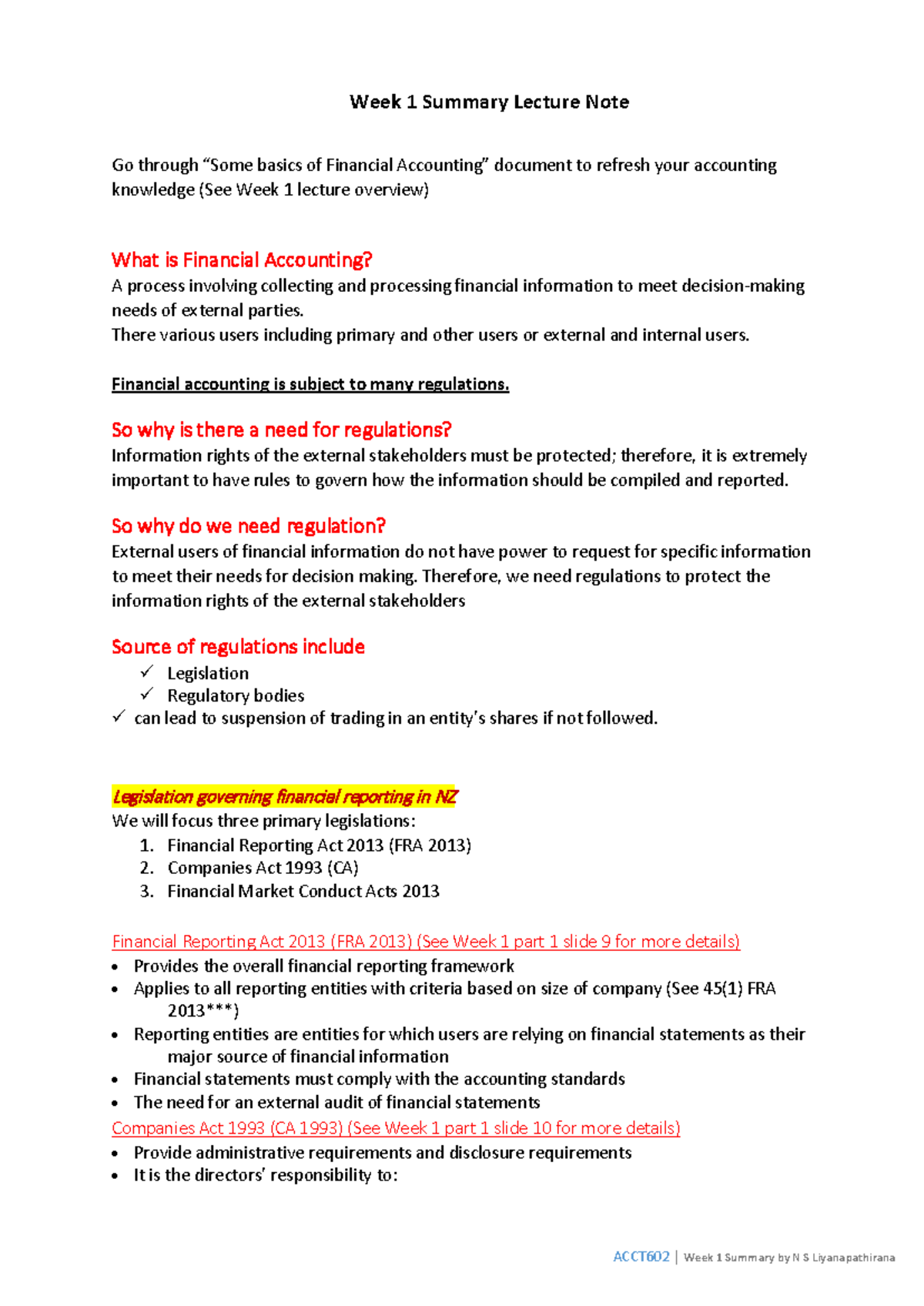 ACCT602 Week 1 Lecture Notes: Introduction to Financial Accounting ...
