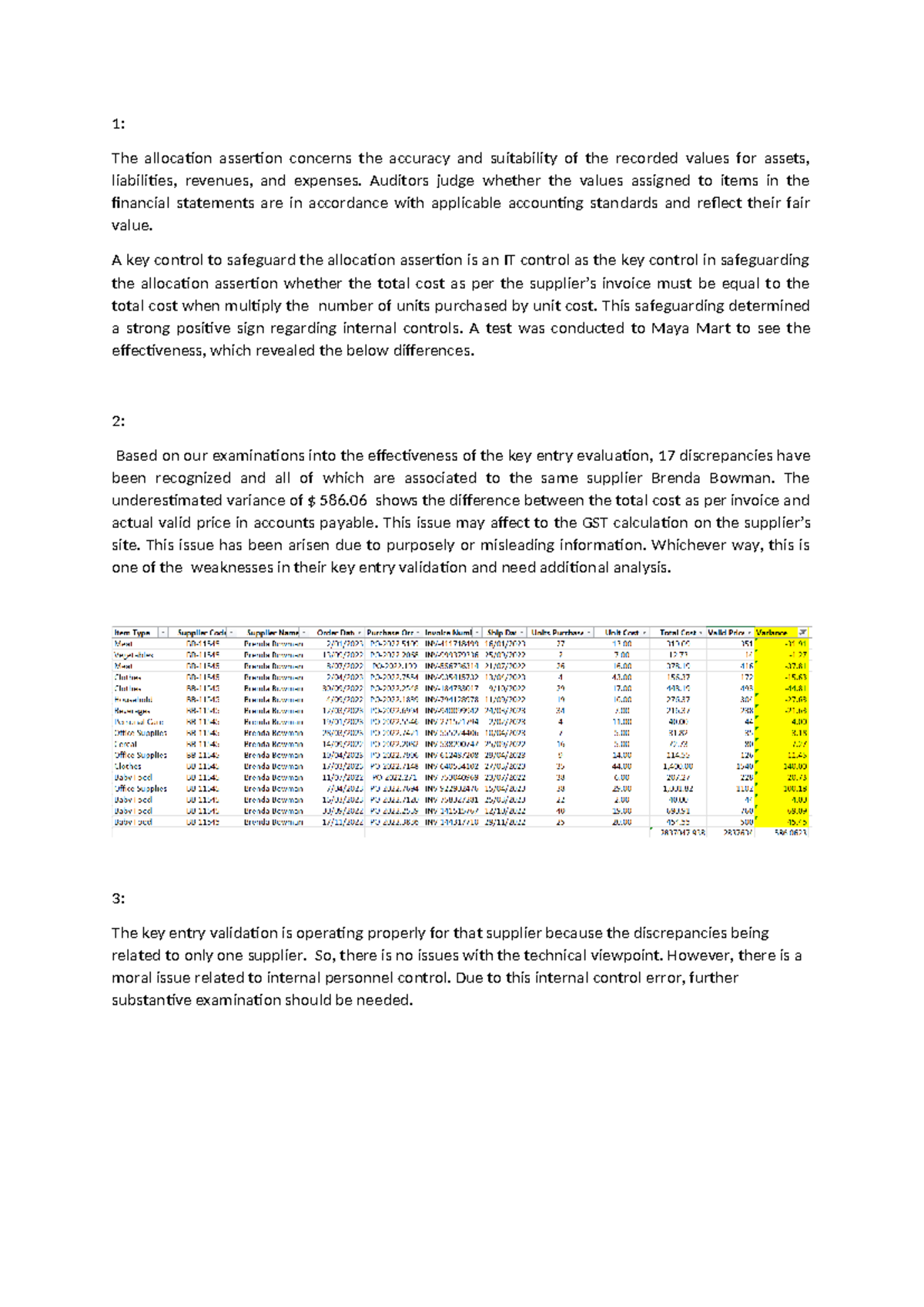 group assignment - 1: The allocation assertion concerns the accuracy ...