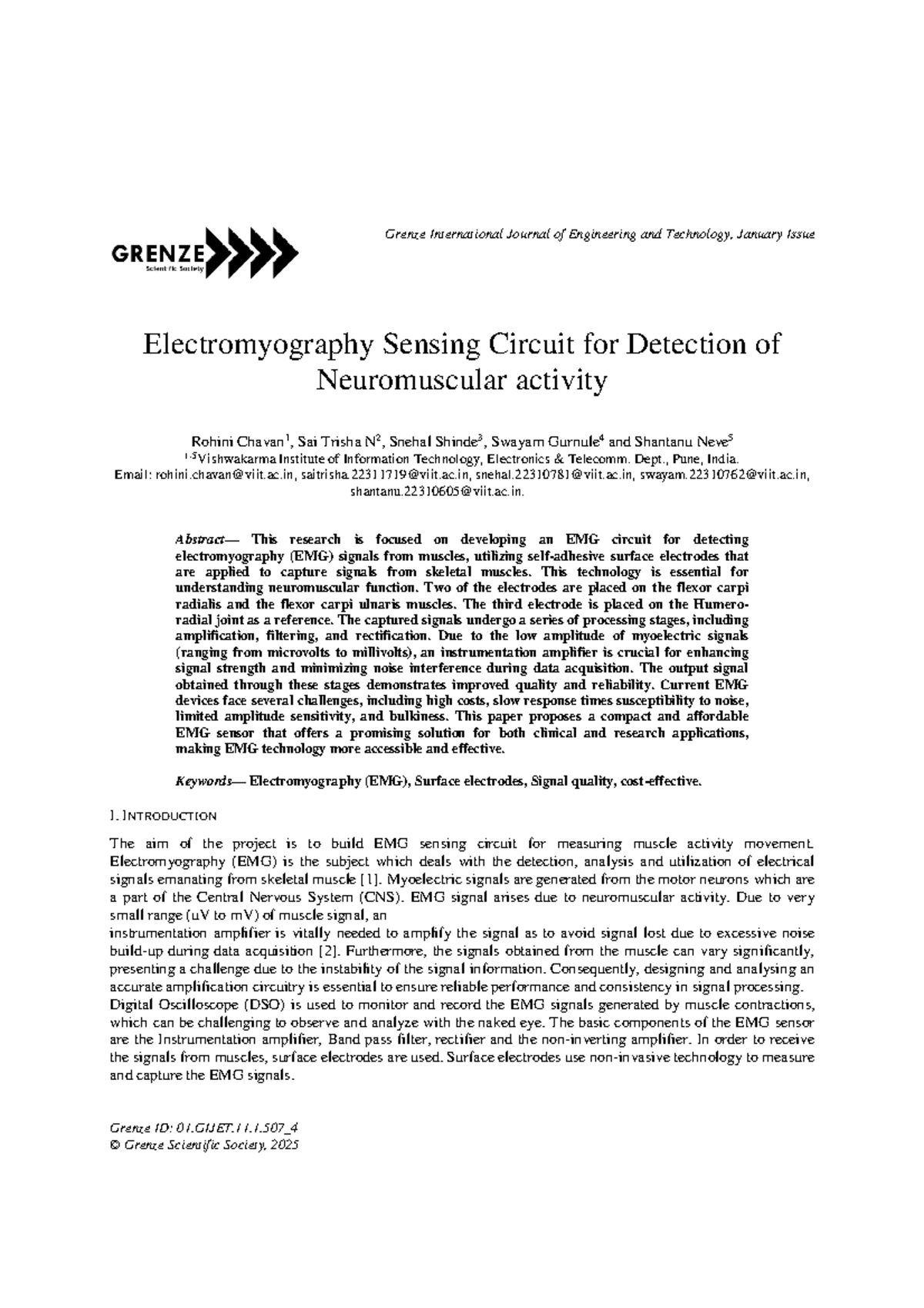 EMG Sensing Circuit Design for Neuromuscular Activity Detection - Studocu