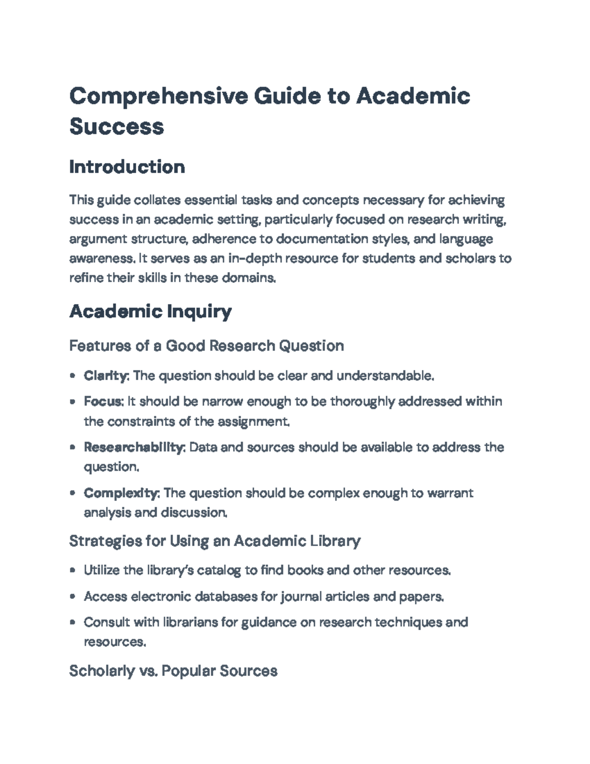 Comprehensive Academic Success Guide: Research Writing & Argumentation ...