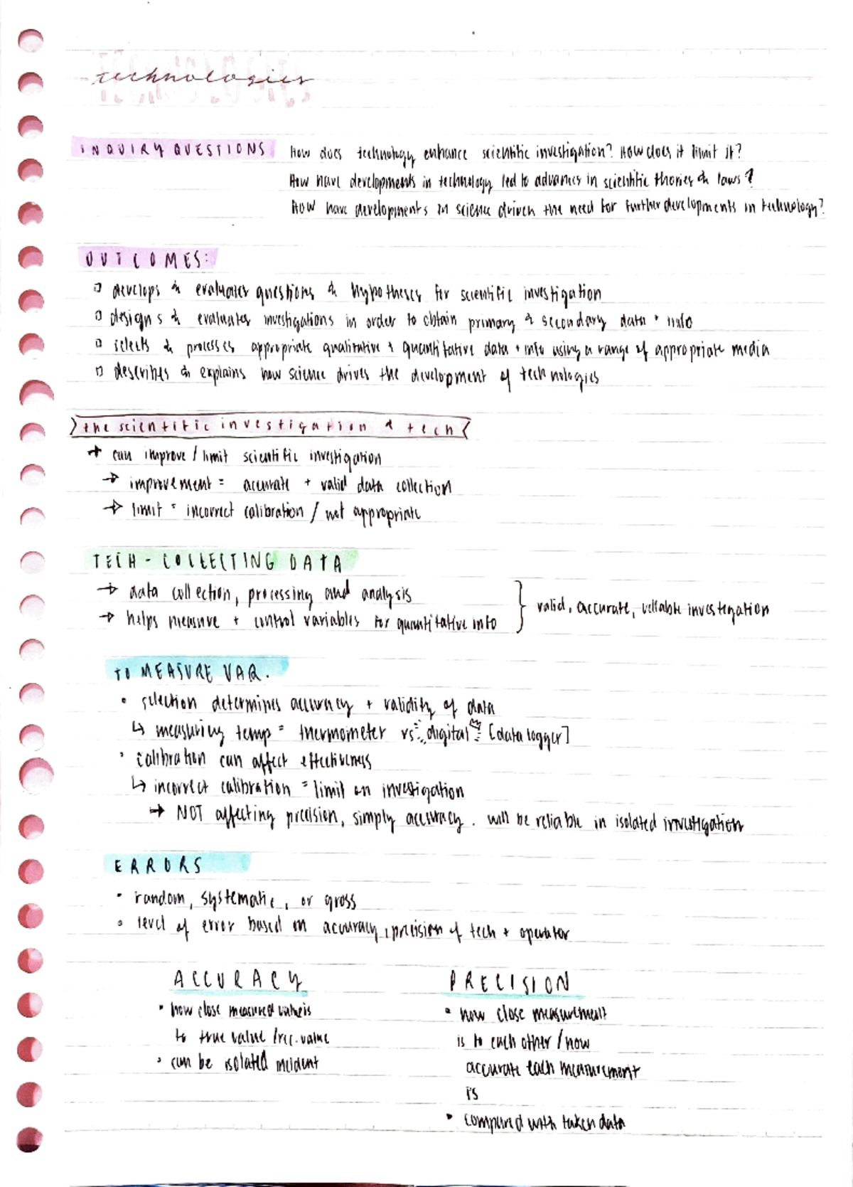 Module 6: Comprehensive Notes on Technology in Scientific Investigation ...