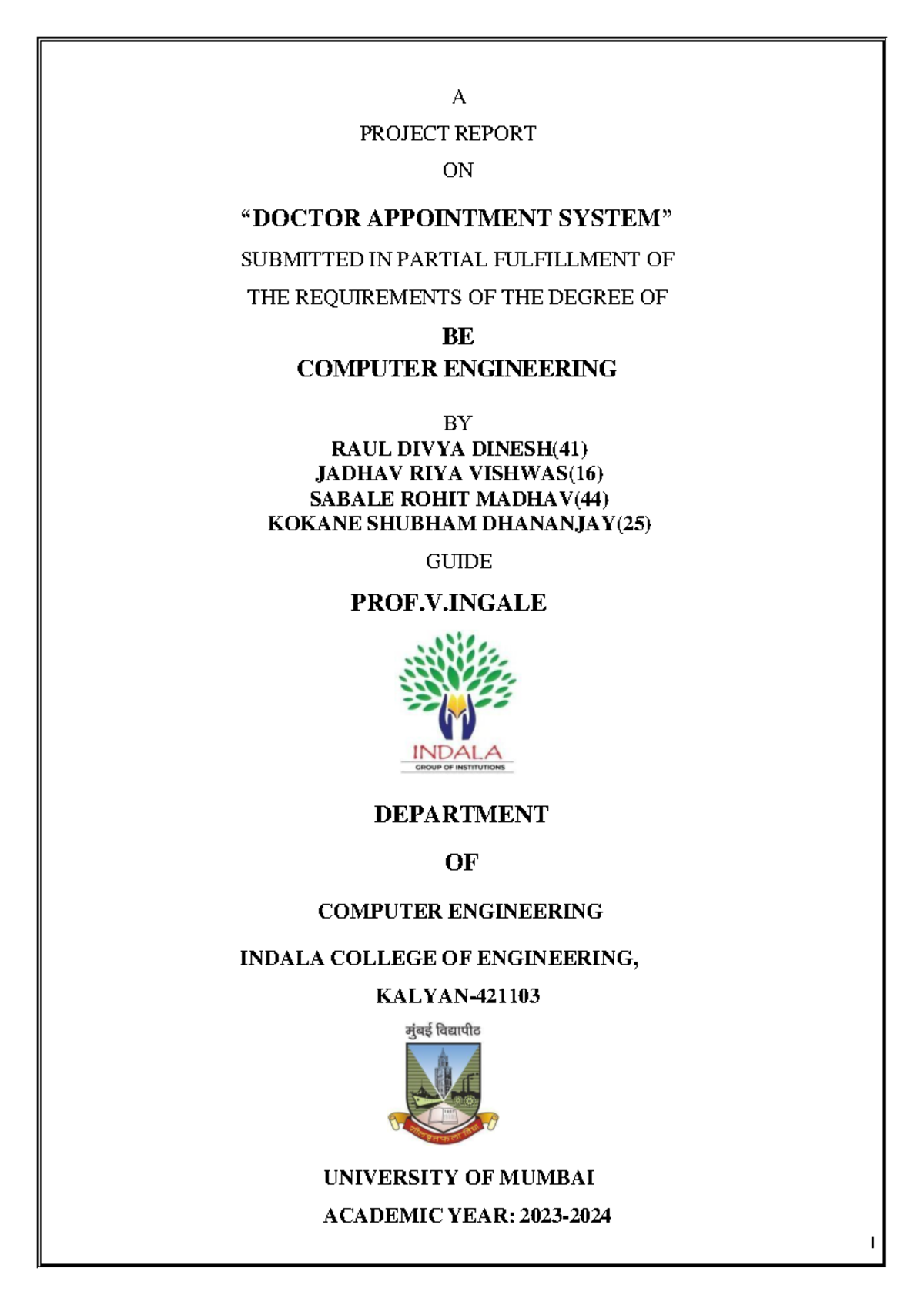 685888720 doctor Appointment System report - A PROJECT REPORT ON ...