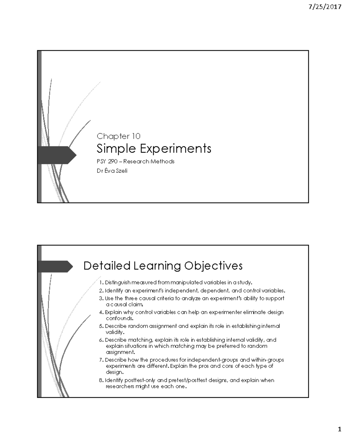 Understanding Experimental Design: PSY 290 Research Methods Overview ...